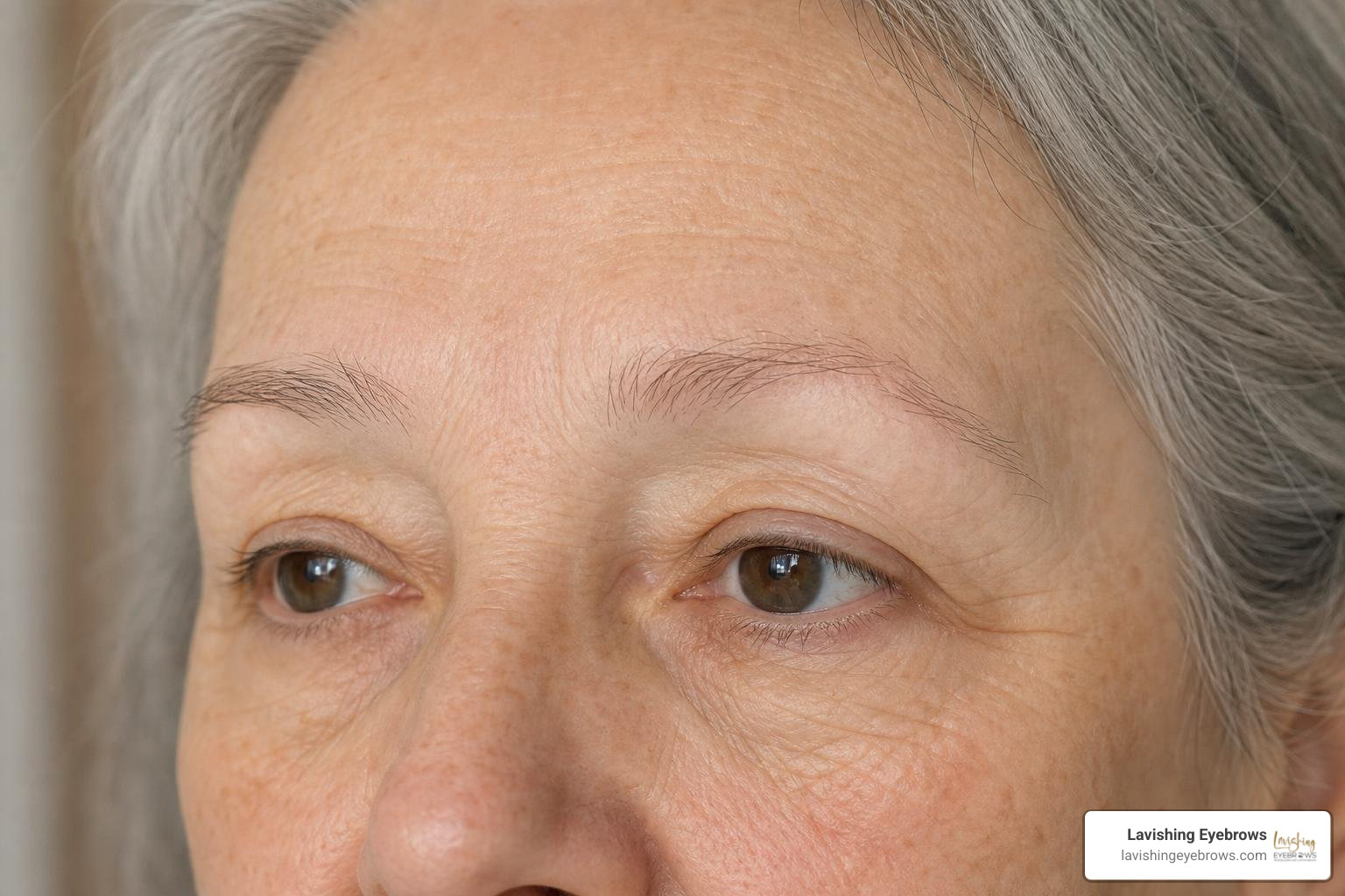 The natural aging process of eyebrows showing changes in density and color
