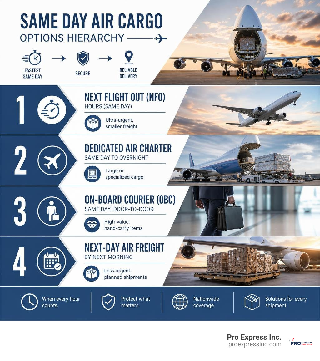 Same day air cargo options hierarchy from NFO to OBC to next-day air freight infographic infographic Same day air cargo options hierarchy from NFO to OBC to next-day air freight infographic infographic