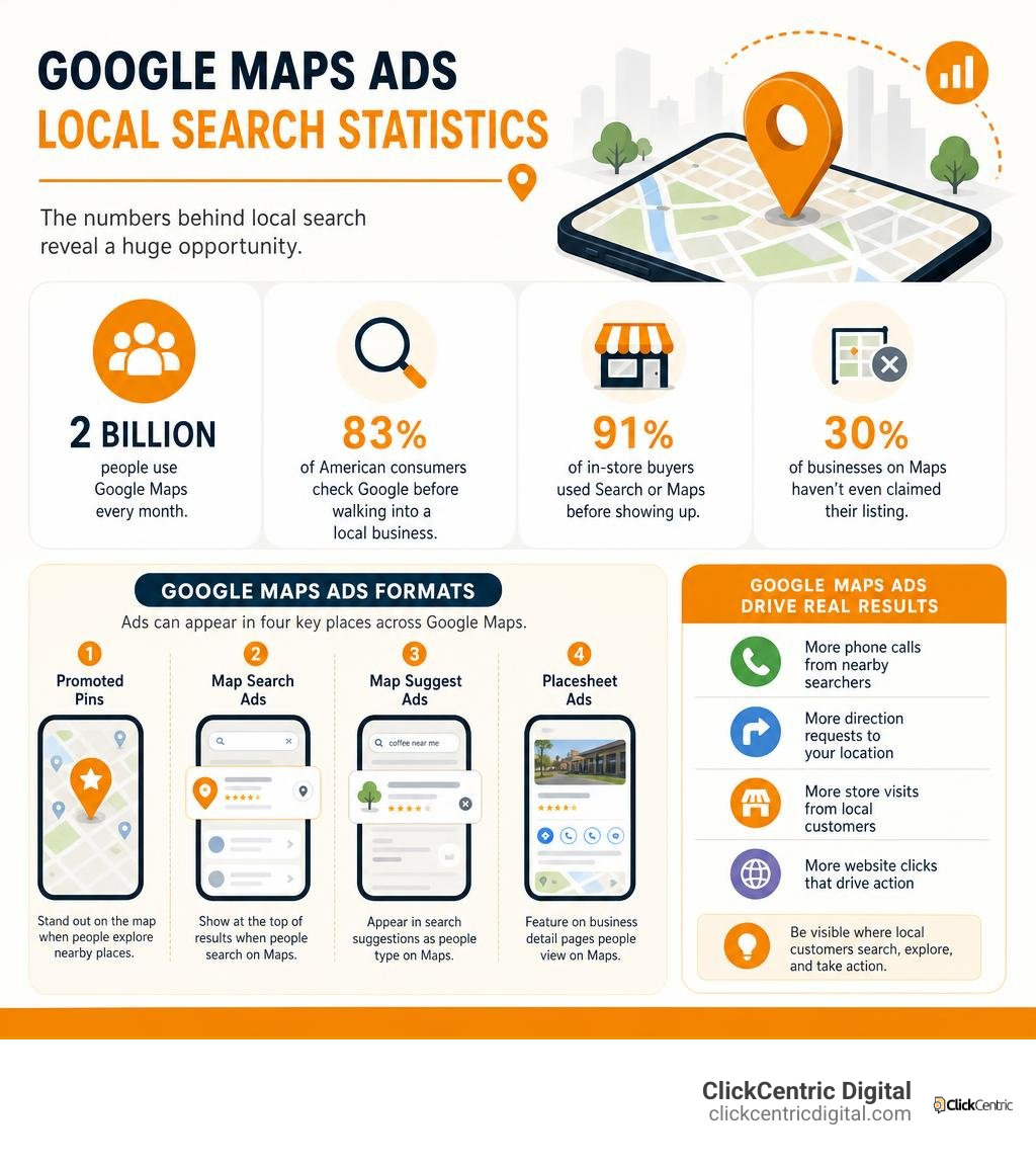 Google Maps ads local search statistics infographic infographic