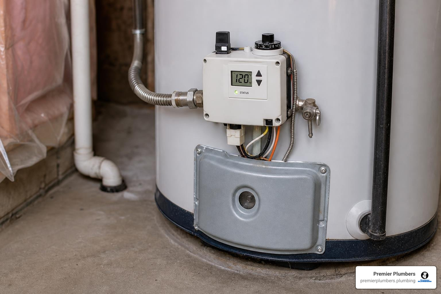 electronic gas control valve and status light on a modern water heater electronic gas control valve and status light on a modern water heater