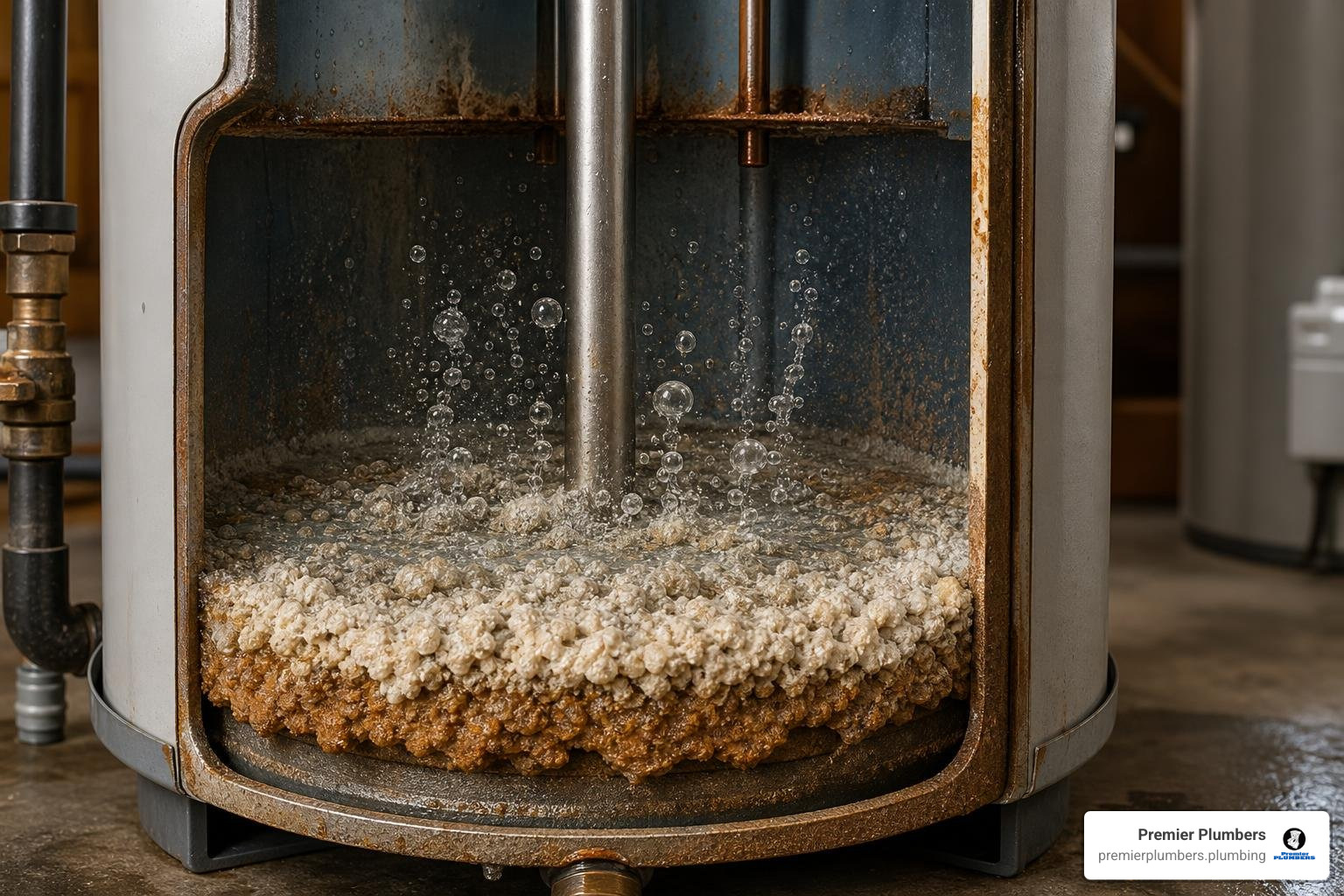 sediment buildup inside a water heater tank sediment buildup inside a water heater tank