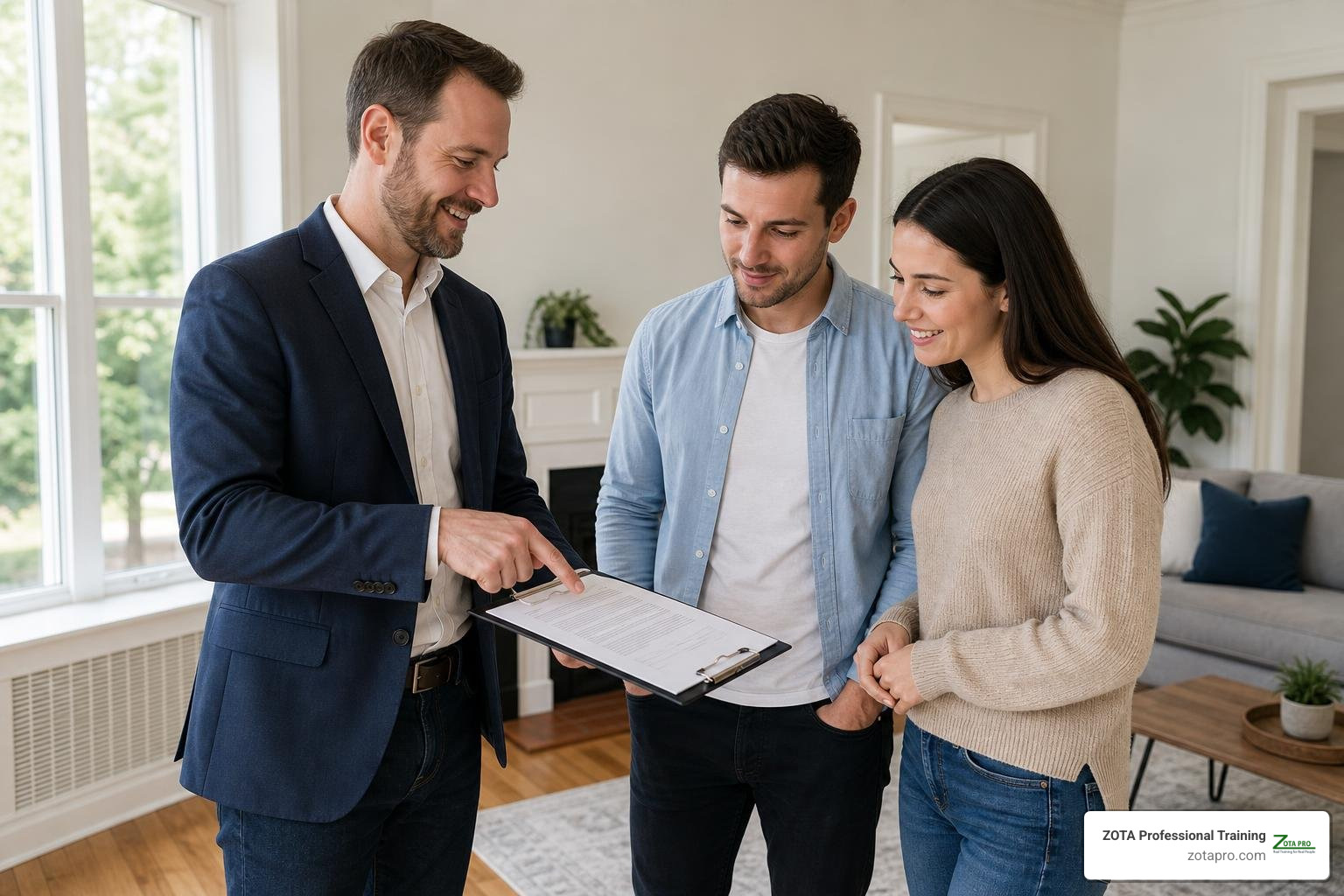 Landlord handing lease agreement to tenant