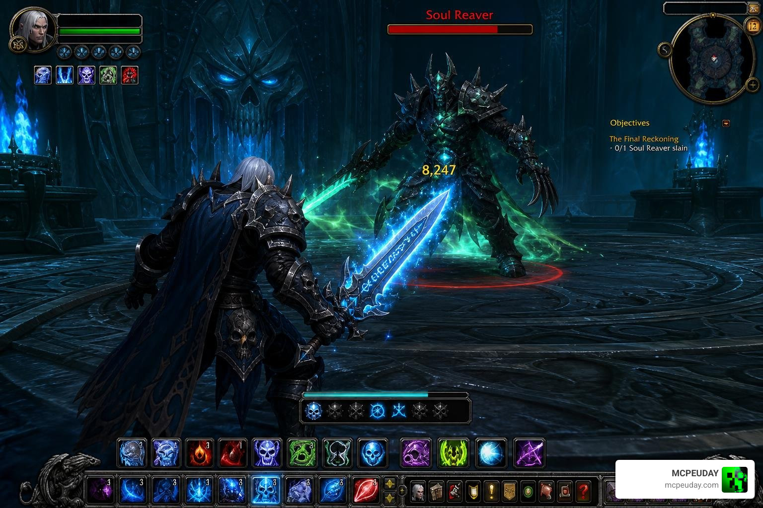 Death Knight combat in World of Warcraft executing a combat rotation