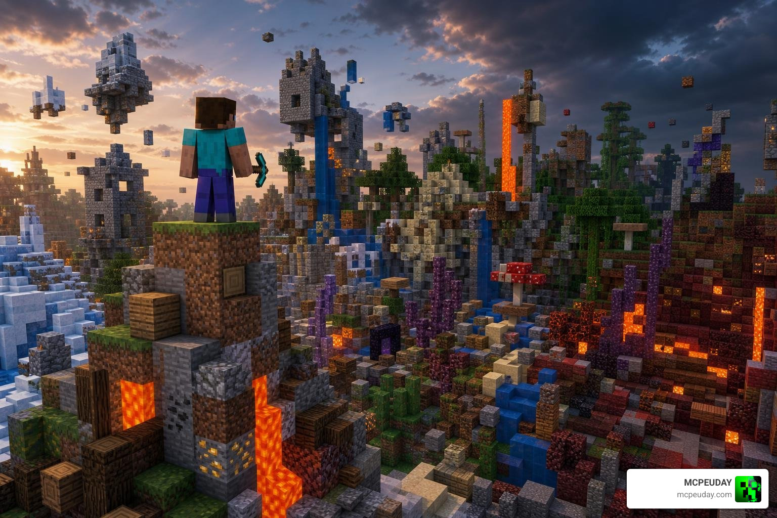 Minecraft world with randomized chunks chaos survival