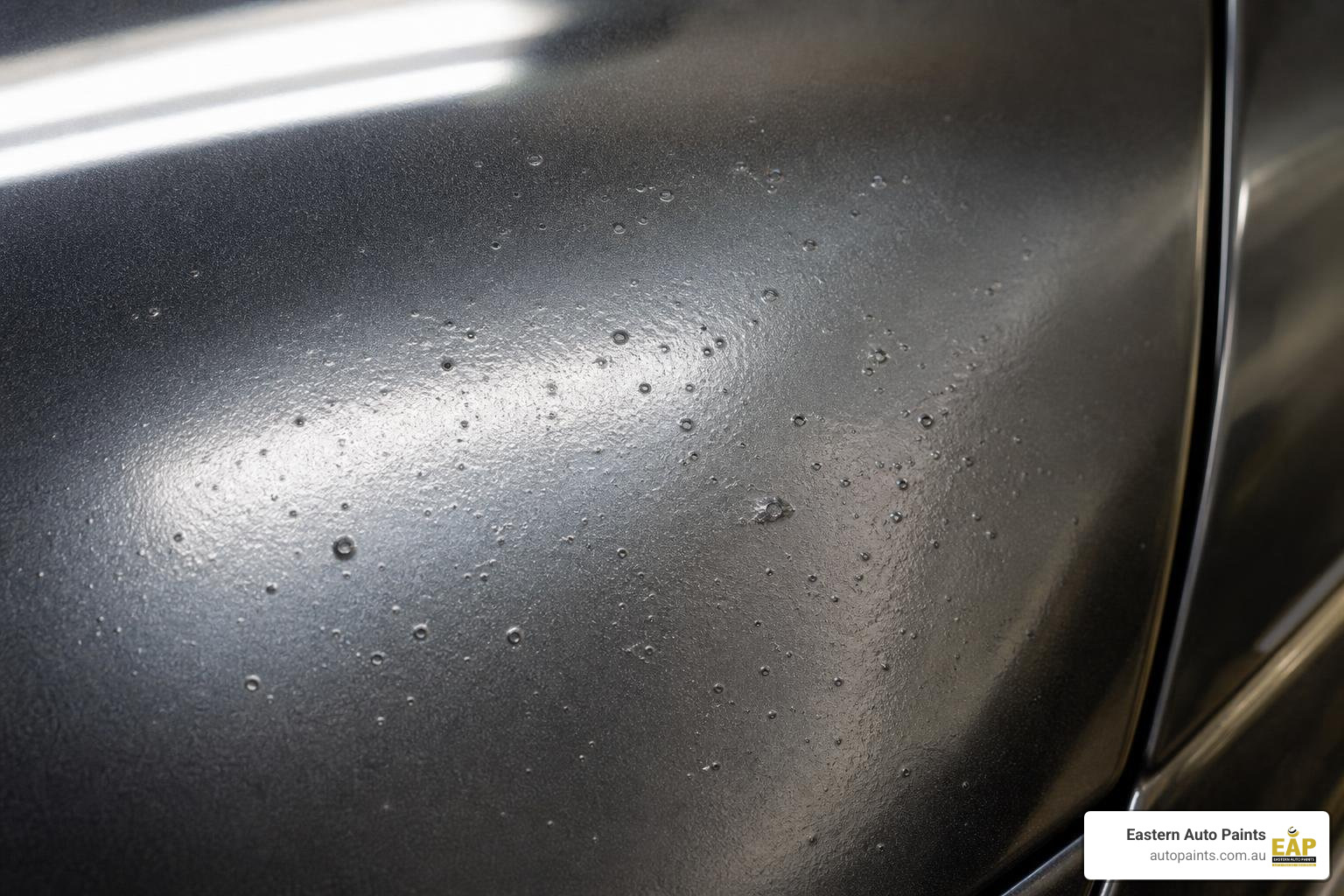 paint defect caused by improper curing showing solvent popping on clear coat paint defect caused by improper curing showing solvent popping on clear coat