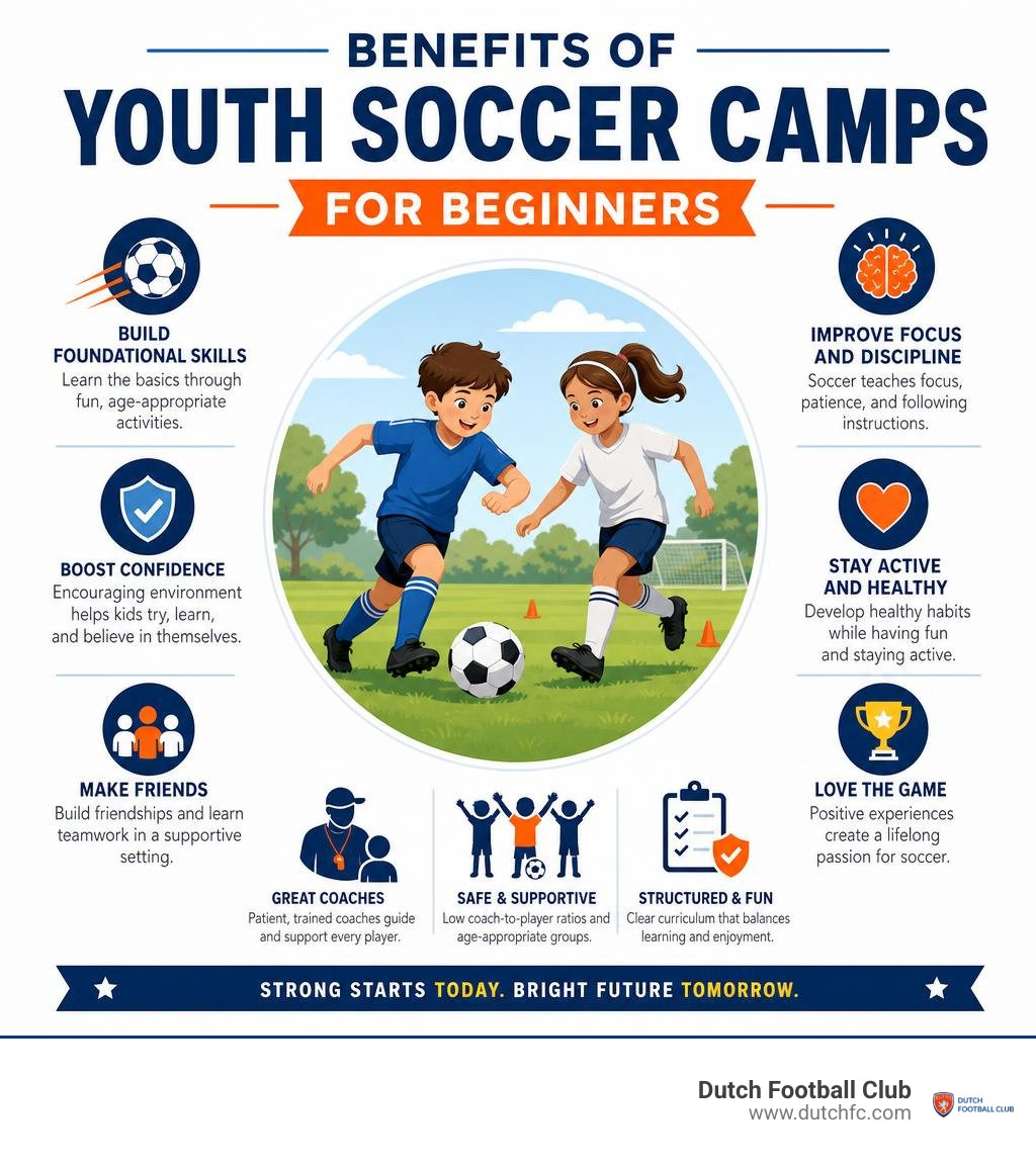 Benefits of youth soccer camps for beginners infographic infographic Benefits of youth soccer camps for beginners infographic infographic