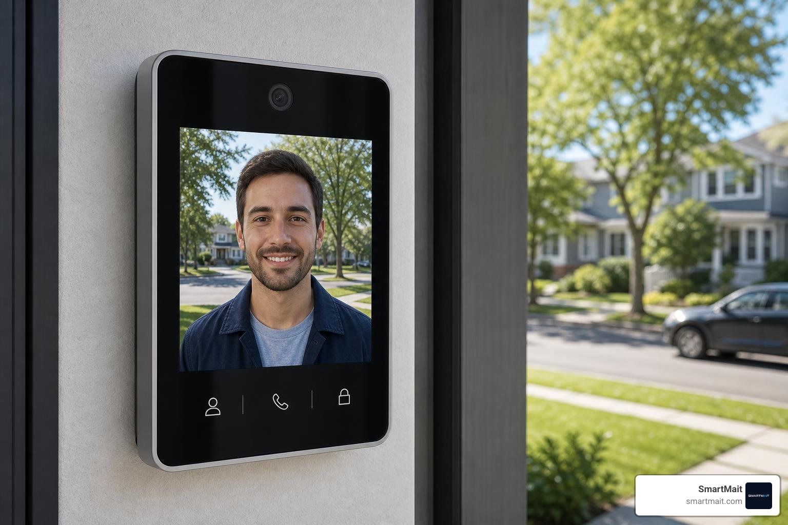 high-definition video intercom panel showing crystal clear visitor visuals
