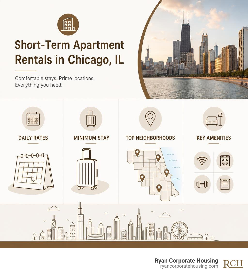 Chicago short-term apartment rentals overview: top neighborhoods, and key amenities