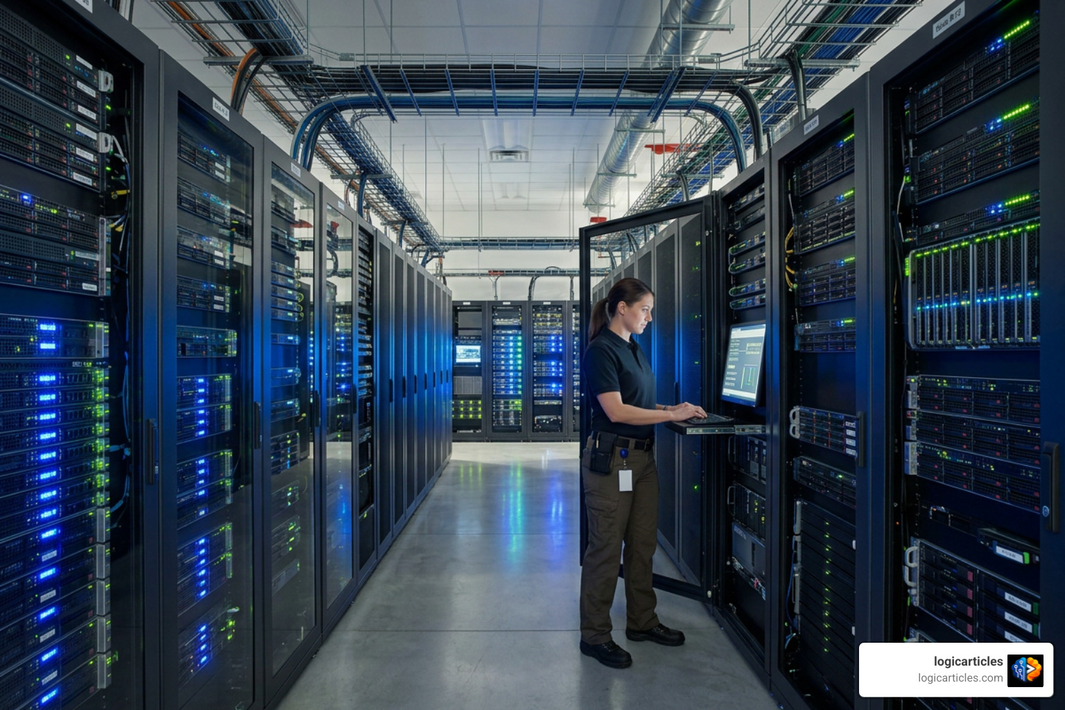 A high-tech digital archiving server room preserving public web data A high-tech digital archiving server room preserving public web data