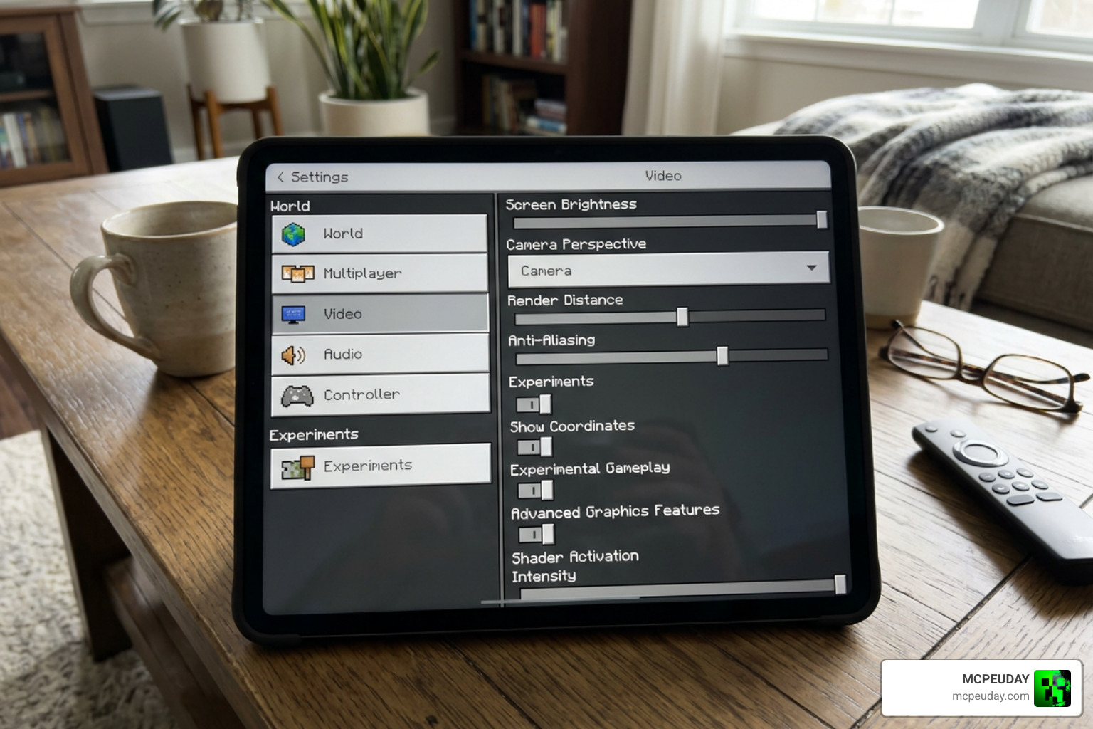 Minecraft Bedrock Video Settings and Experiments menu activation guide