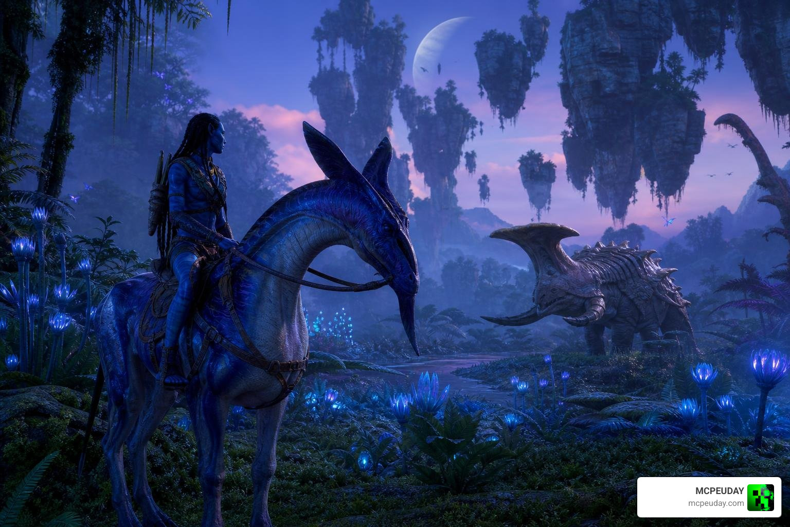 Avatar Rites of Passage DLC gameplay showing Pandora flora and fauna