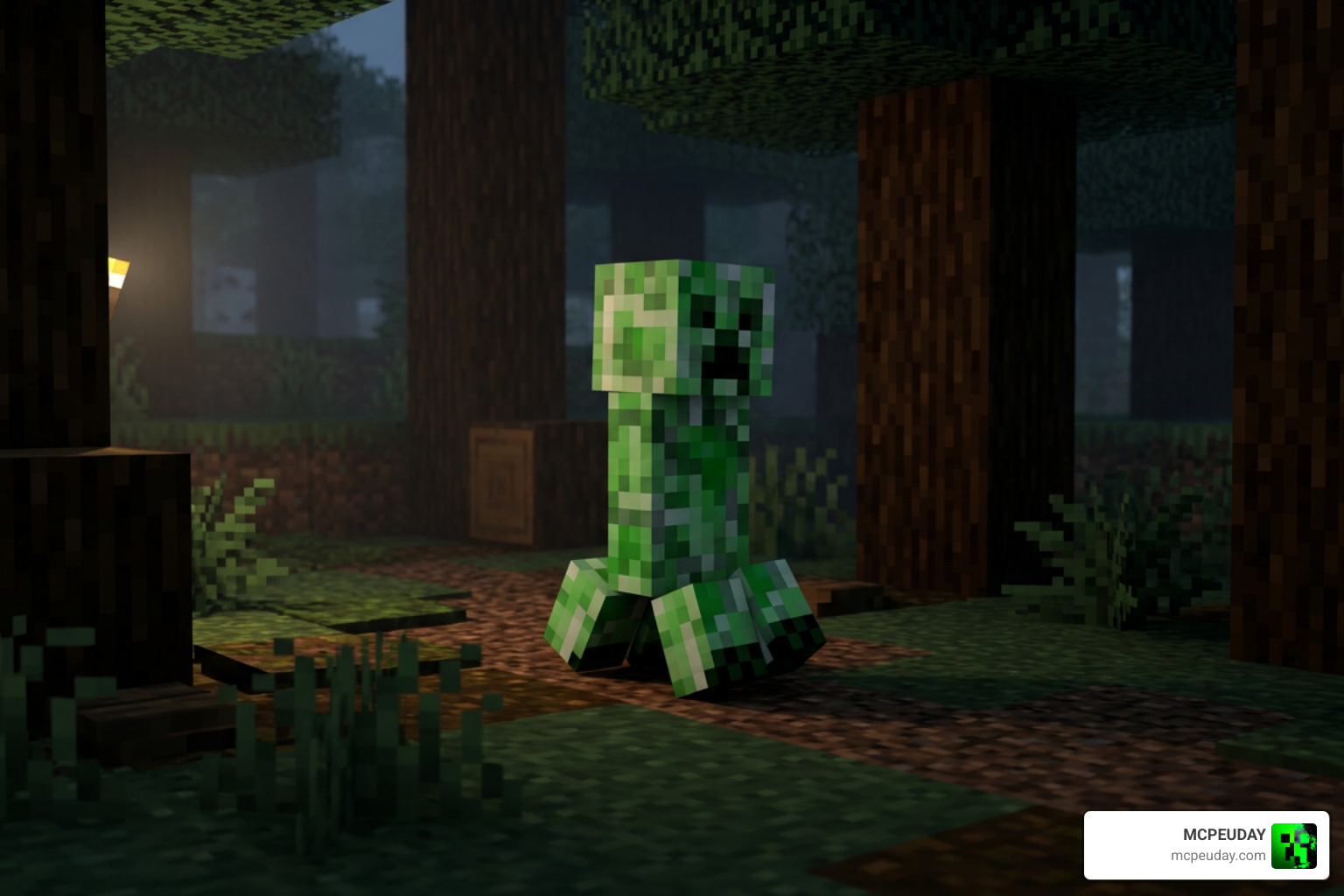 A dynamic showcase of the custom creeper walking animation in-game A dynamic showcase of the custom creeper walking animation in-game