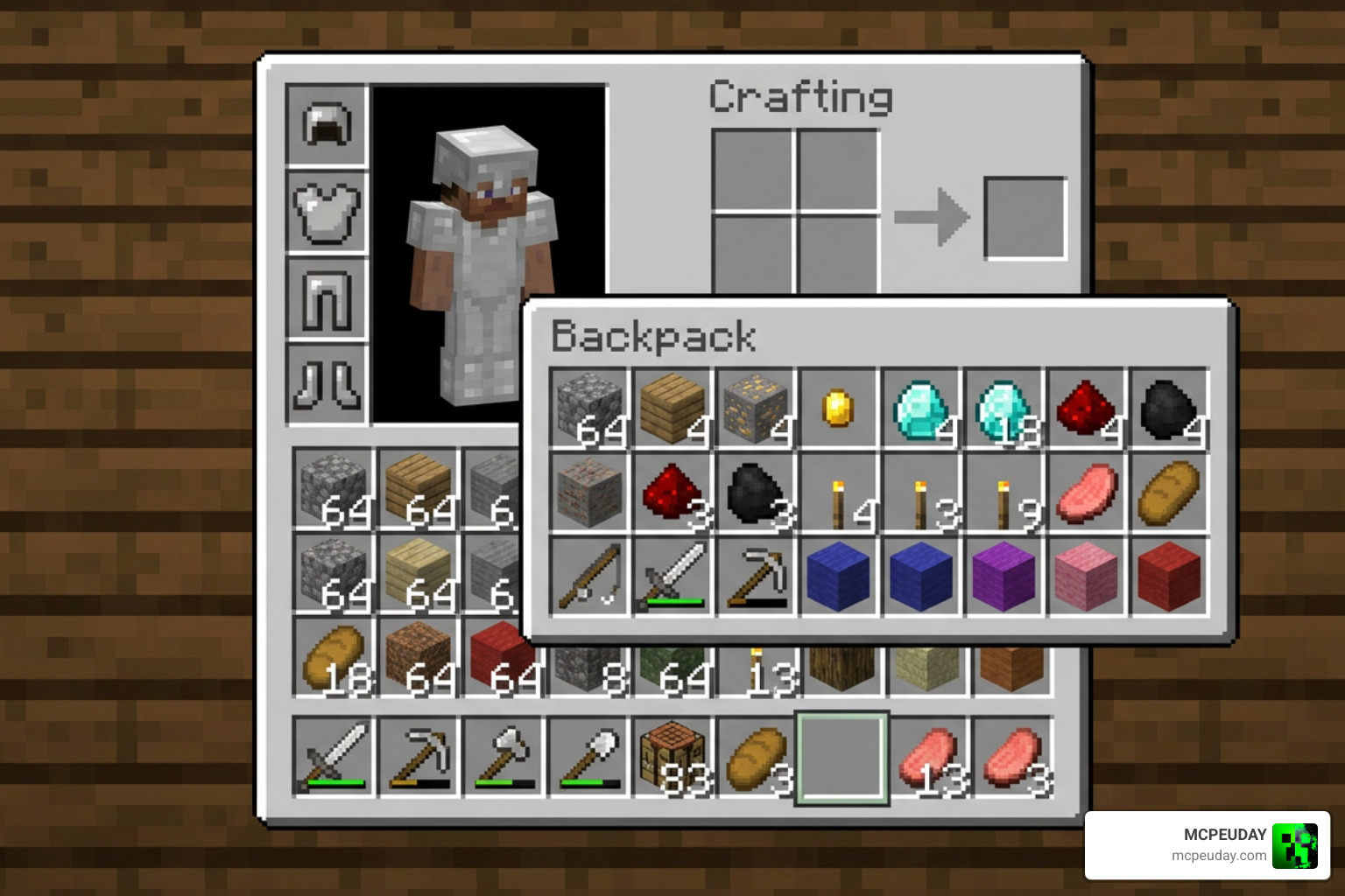 Simple Backpack ADDON inventory interface showing 27 storage slots