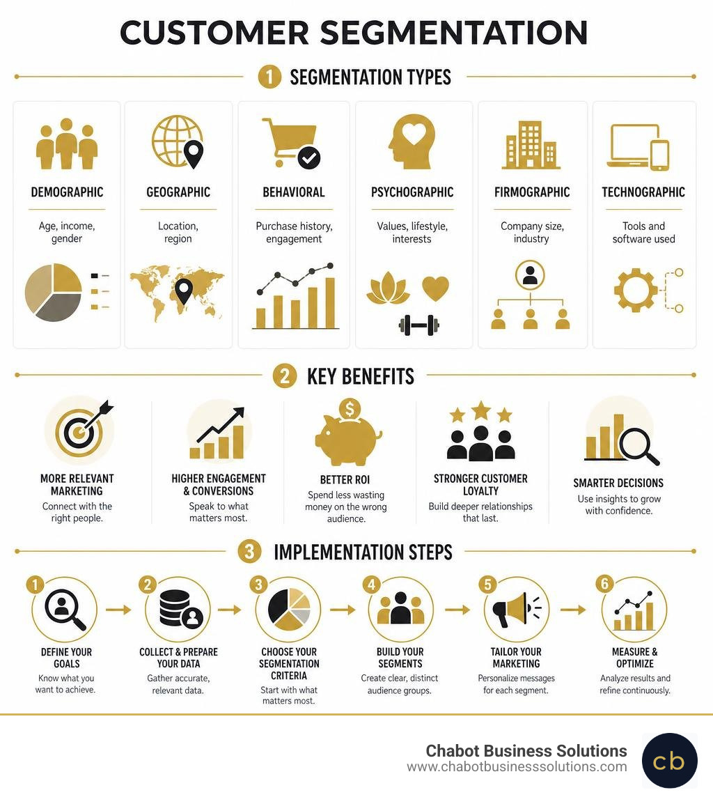 customer segmentation types, benefits, and implementation steps infographic infographic customer segmentation types, benefits, and implementation steps infographic infographic