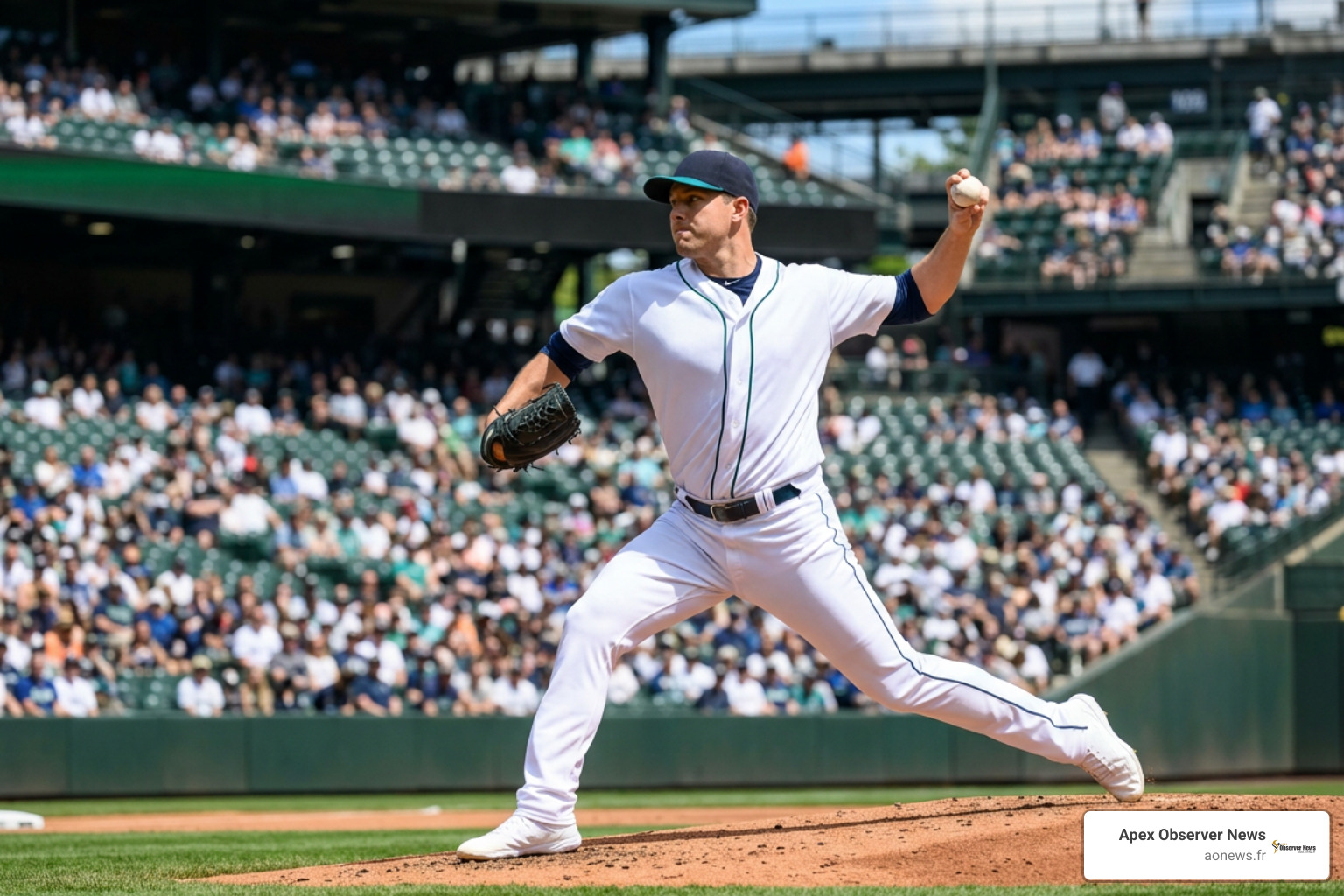 Logan Gilbert pitching for the Seattle Mariners in the 2024 season
