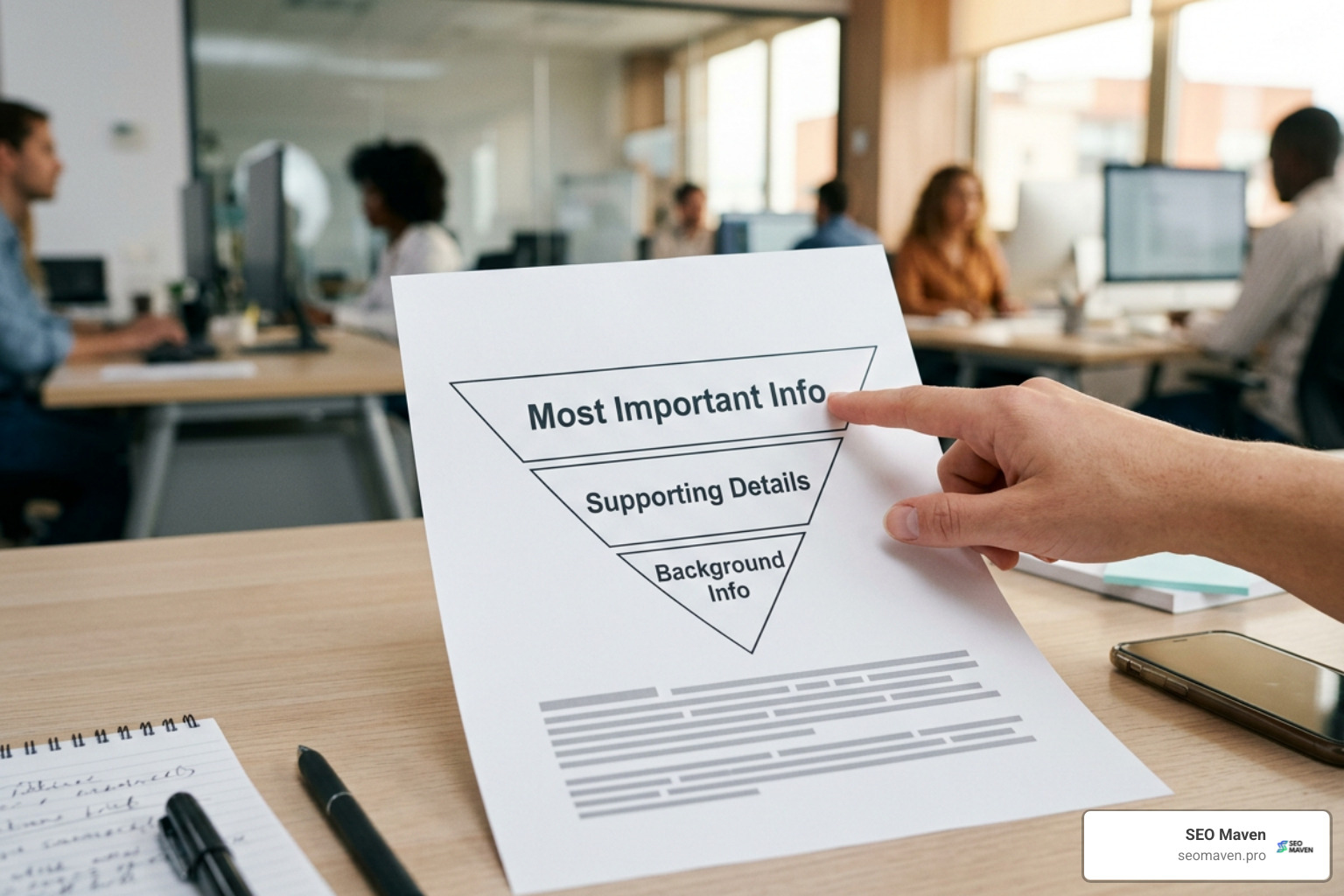 Press release content layout featuring the inverted pyramid structure for maximum media pickup Press release content layout featuring the inverted pyramid structure for maximum media pickup