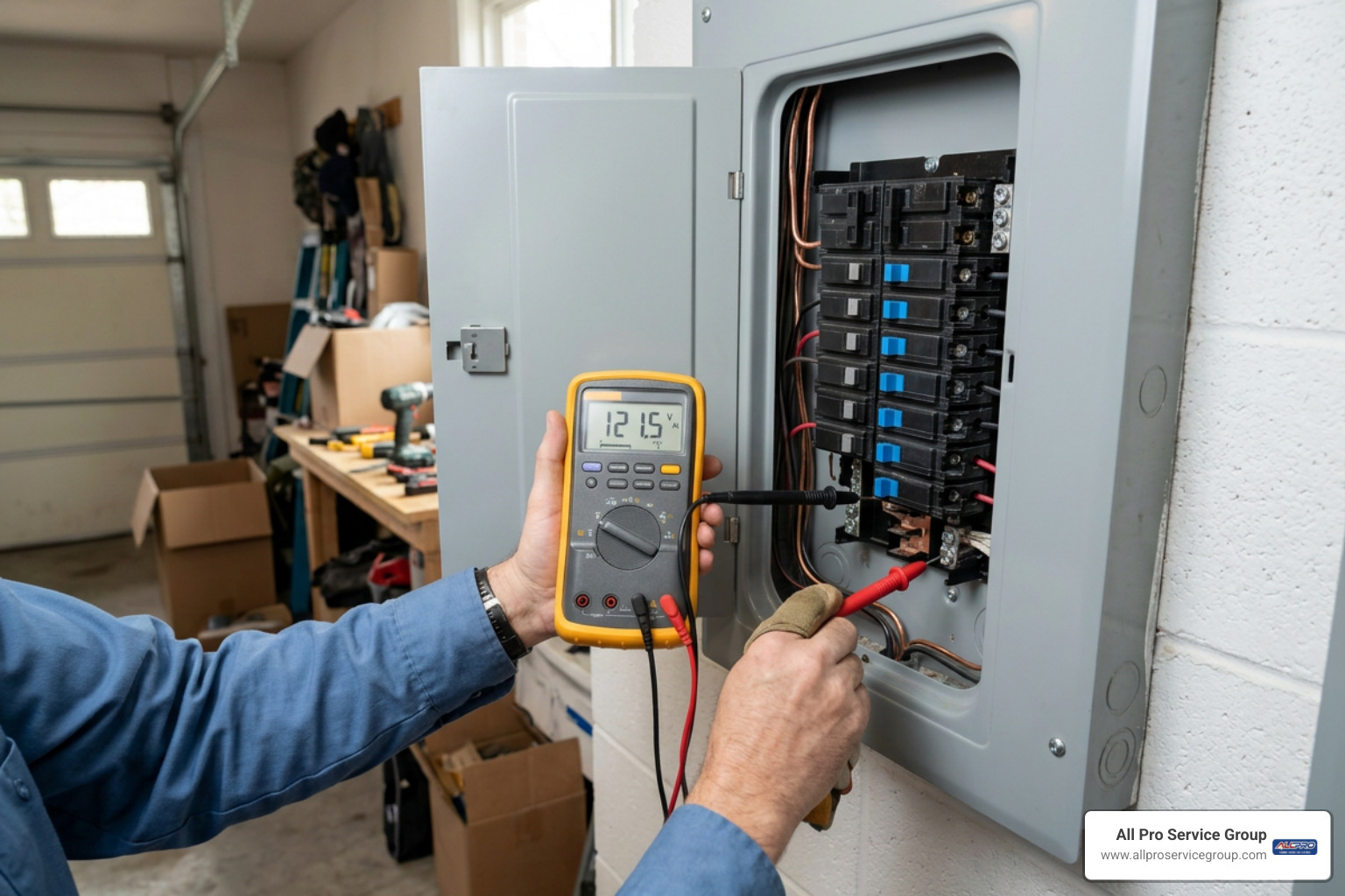 digital multimeter checking voltage at electrical panel digital multimeter checking voltage at electrical panel