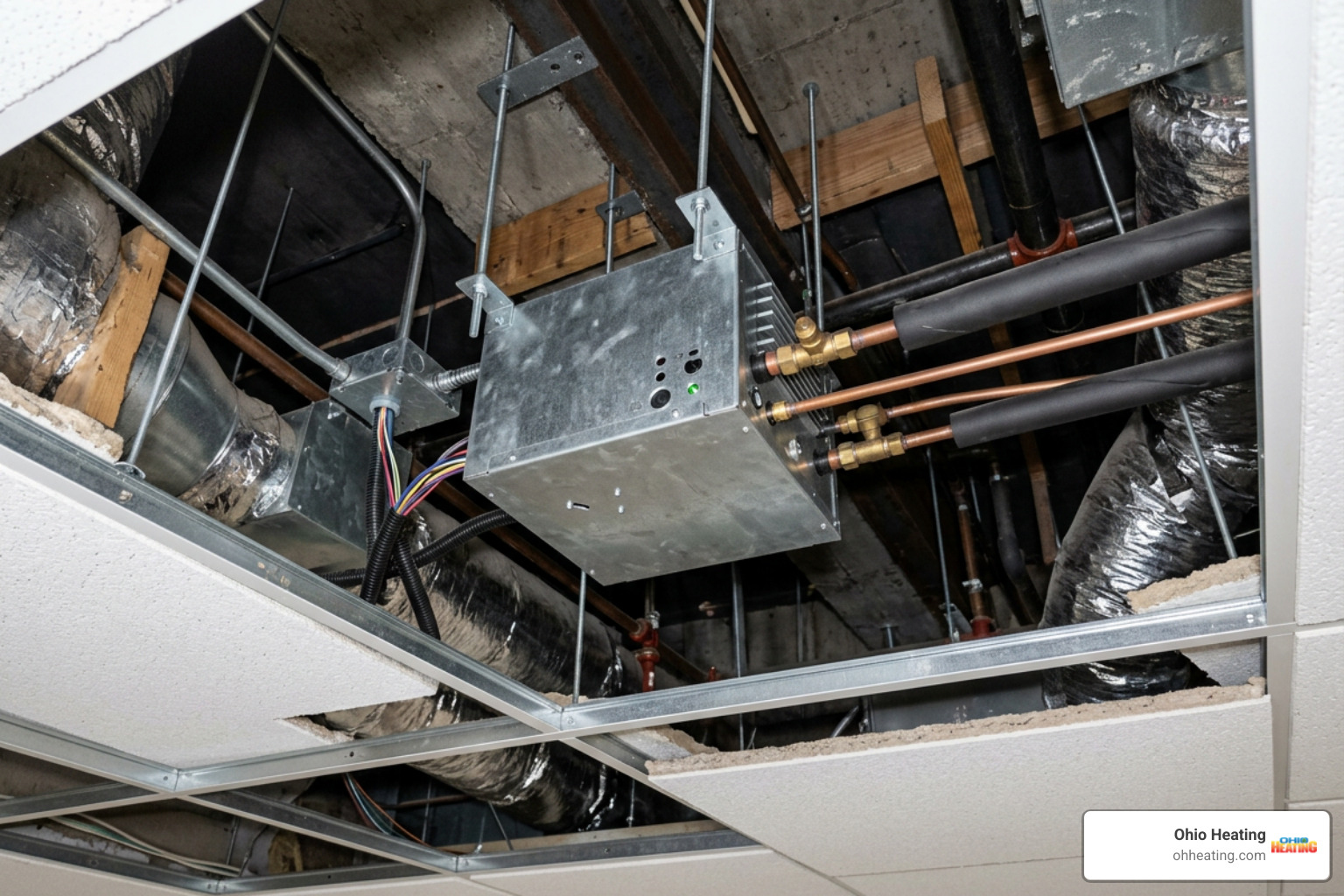 compact branch controller installed in ceiling plenum space