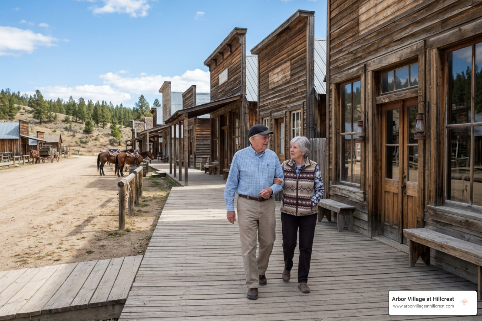 Historic streetscape in Idaho City highlighting low-impact cultural walking tours Historic streetscape in Idaho City highlighting low-impact cultural walking tours