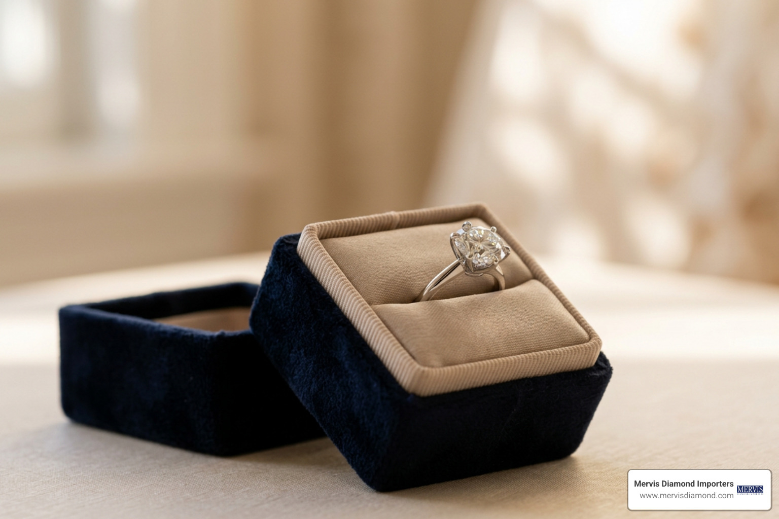 Custom lab grown diamond engagement ring presentation box