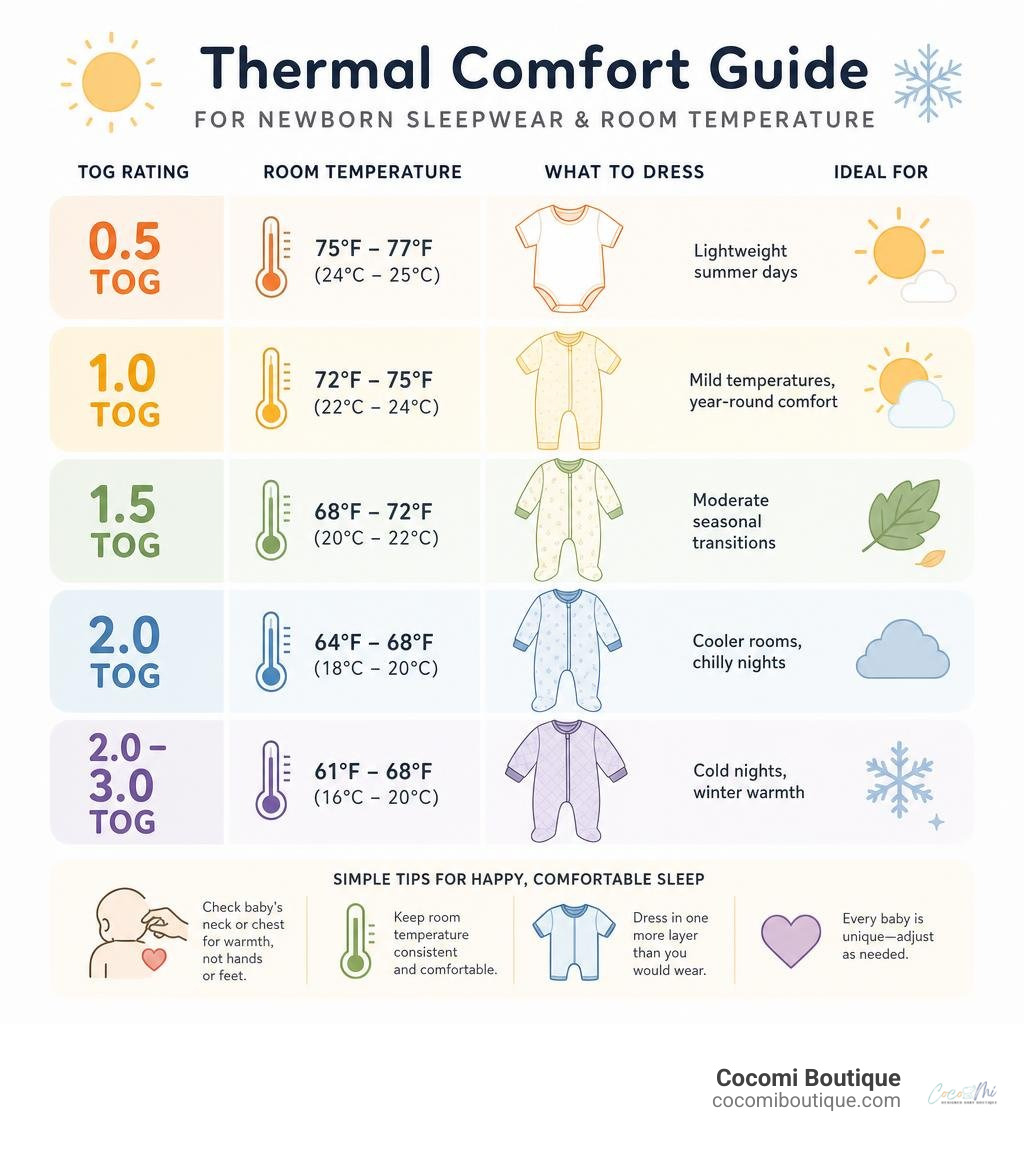 thermal comfort guide for newborn sleepwear and room temperature infographic thermal comfort guide for newborn sleepwear and room temperature infographic
