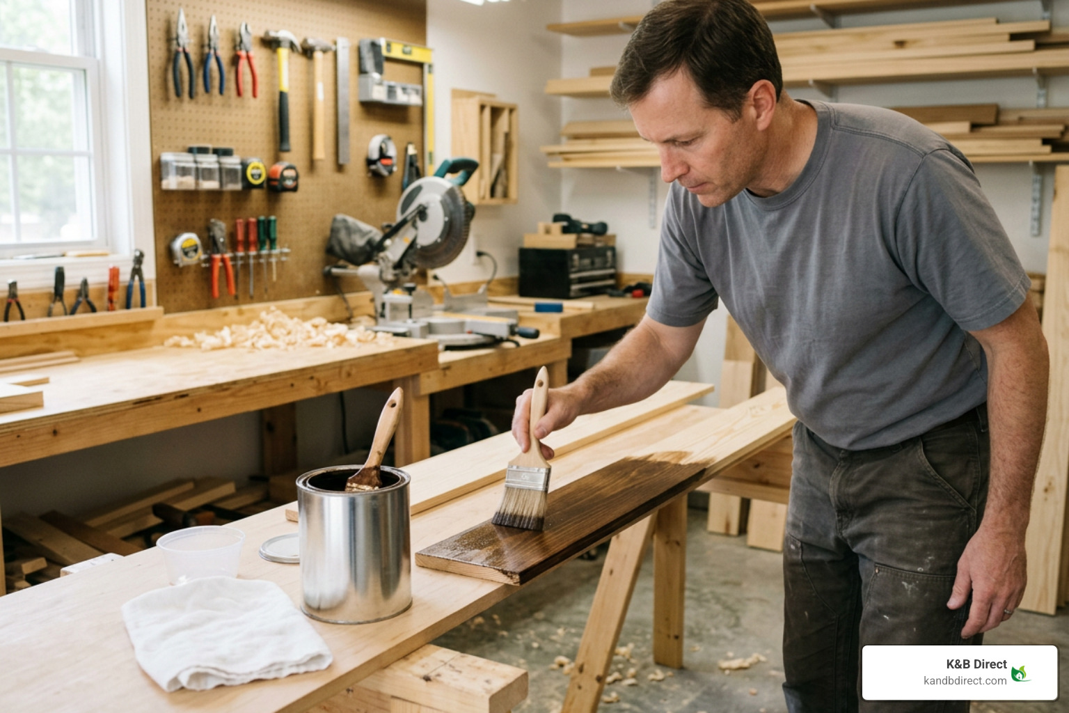 applying stain to wood trim step by step process