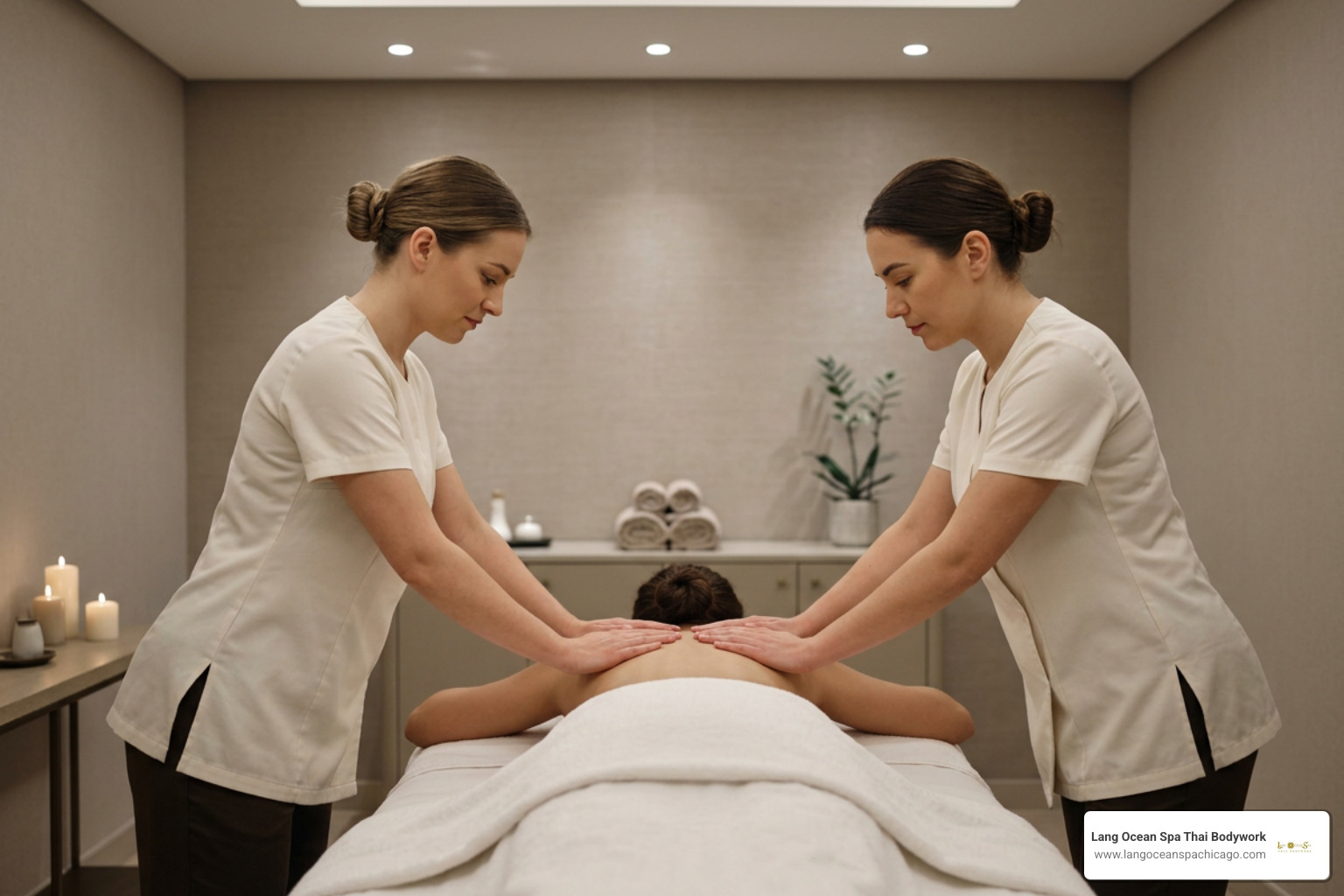 therapists performing synchronized strokes during tandem therapy