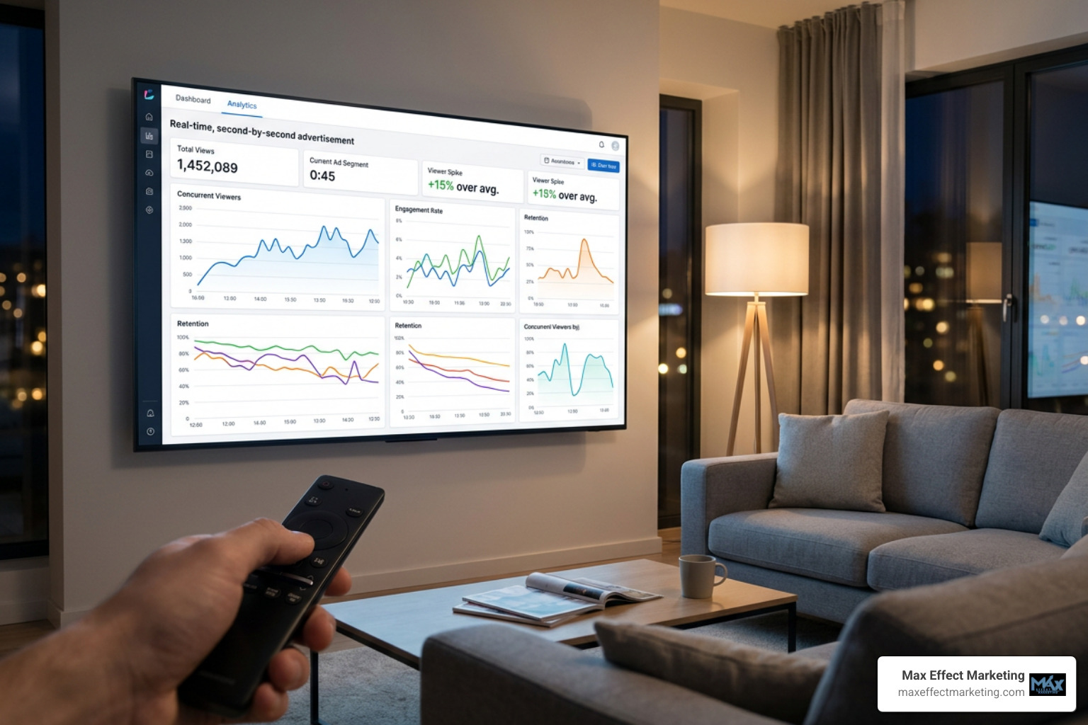 data analytics dashboard analyzing smart TV second-by-second viewership data analytics dashboard analyzing smart TV second-by-second viewership