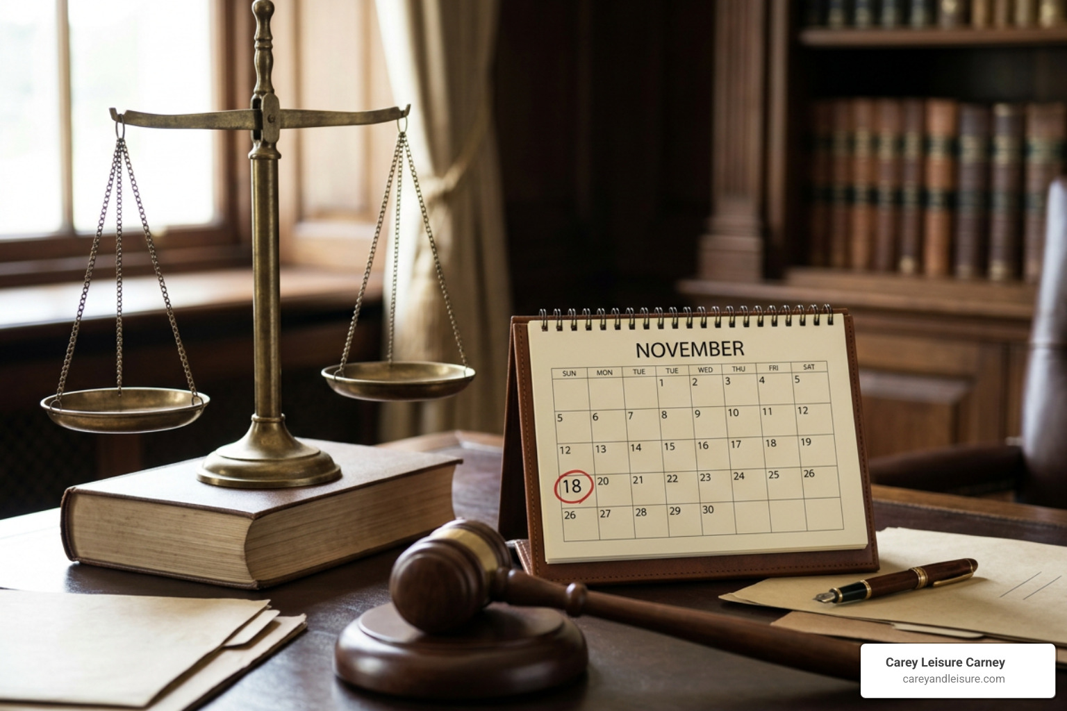 Courthouse calendar and legal scales representing the Florida wrongful death statute of limitations