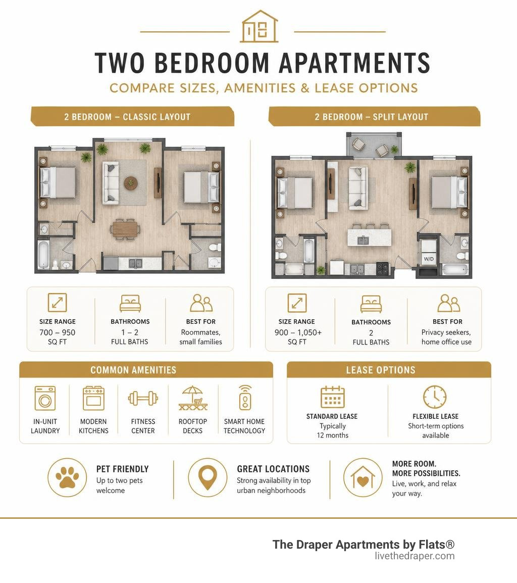 two bedroom apartment floor plan layouts infographic comparing sizes amenities and lease options infographic two bedroom apartment floor plan layouts infographic comparing sizes amenities and lease options infographic
