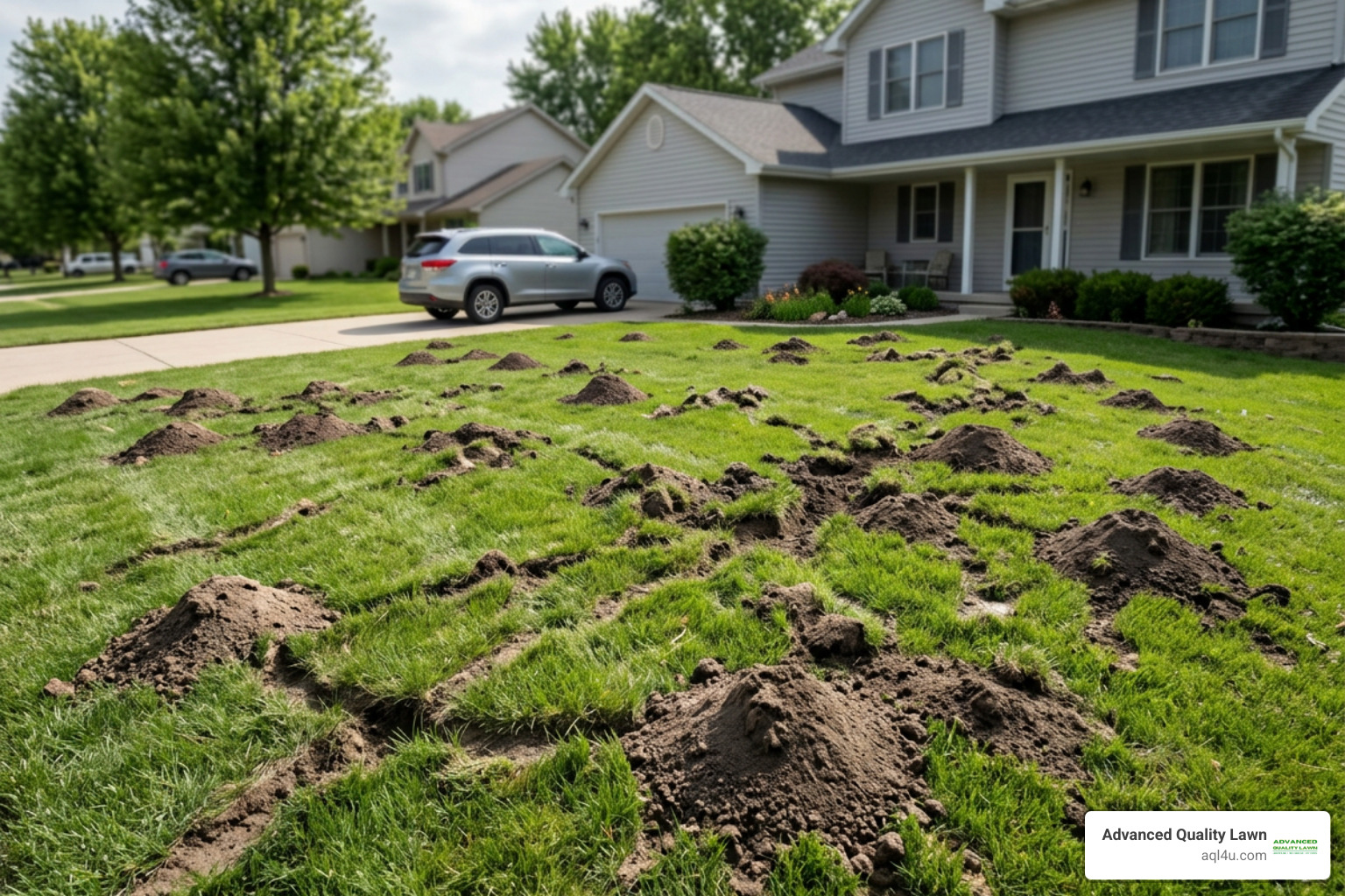 gopher mounds in yard lawn damage