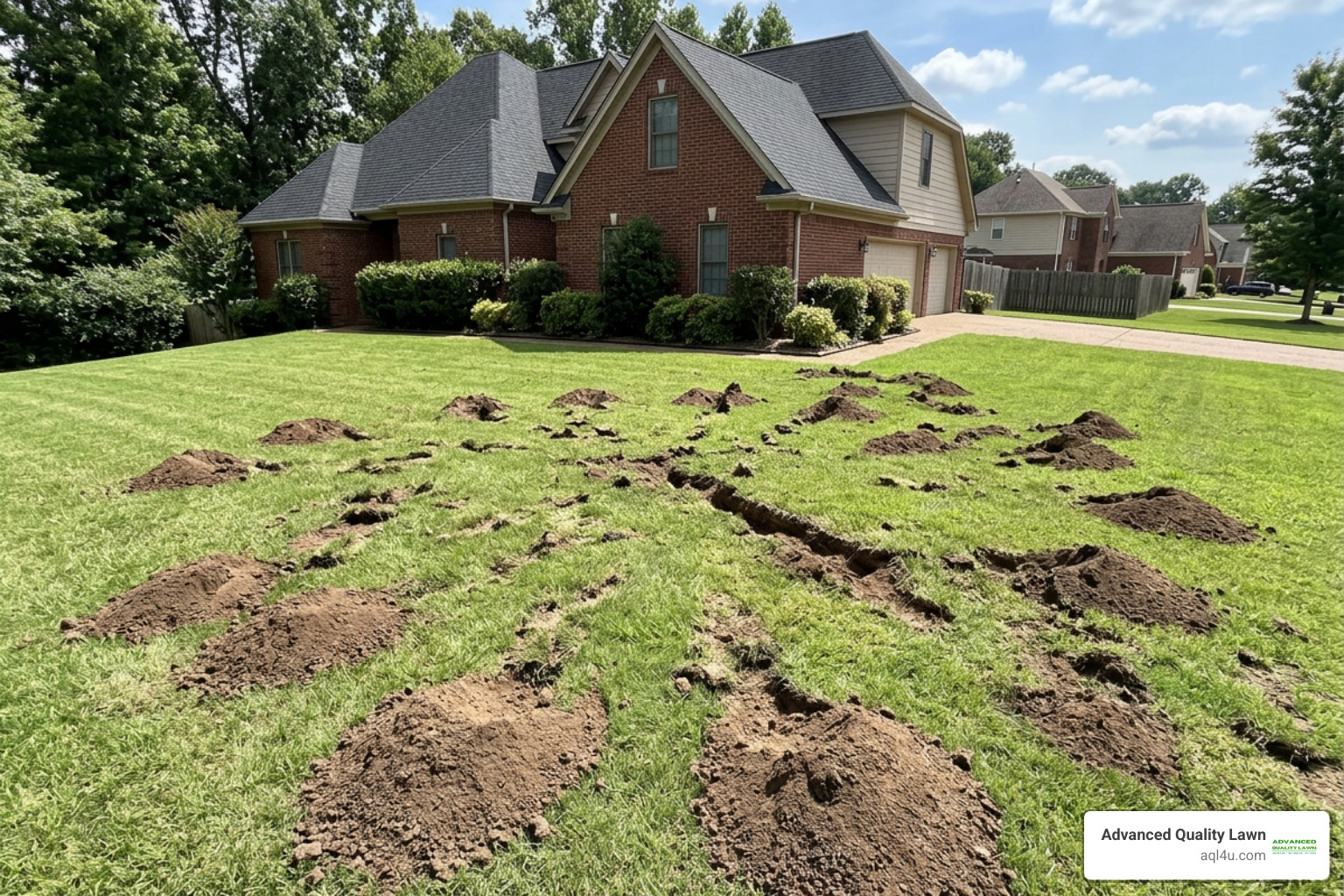 subterranean pest mounds in lawn