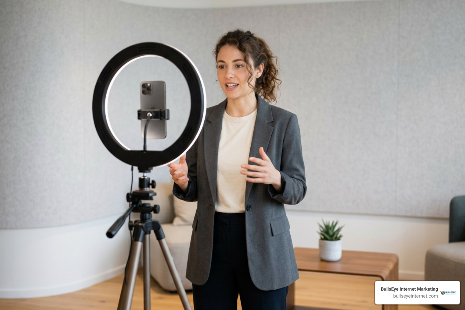 Founder batch recording short video reels in a studio setup