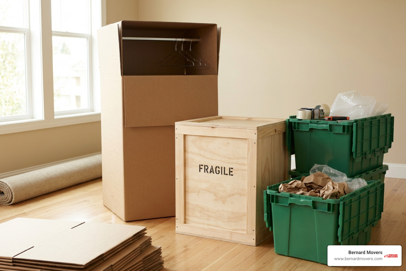 Specialty wardrobe boxes, custom crating, and eco-friendly packing supplies
