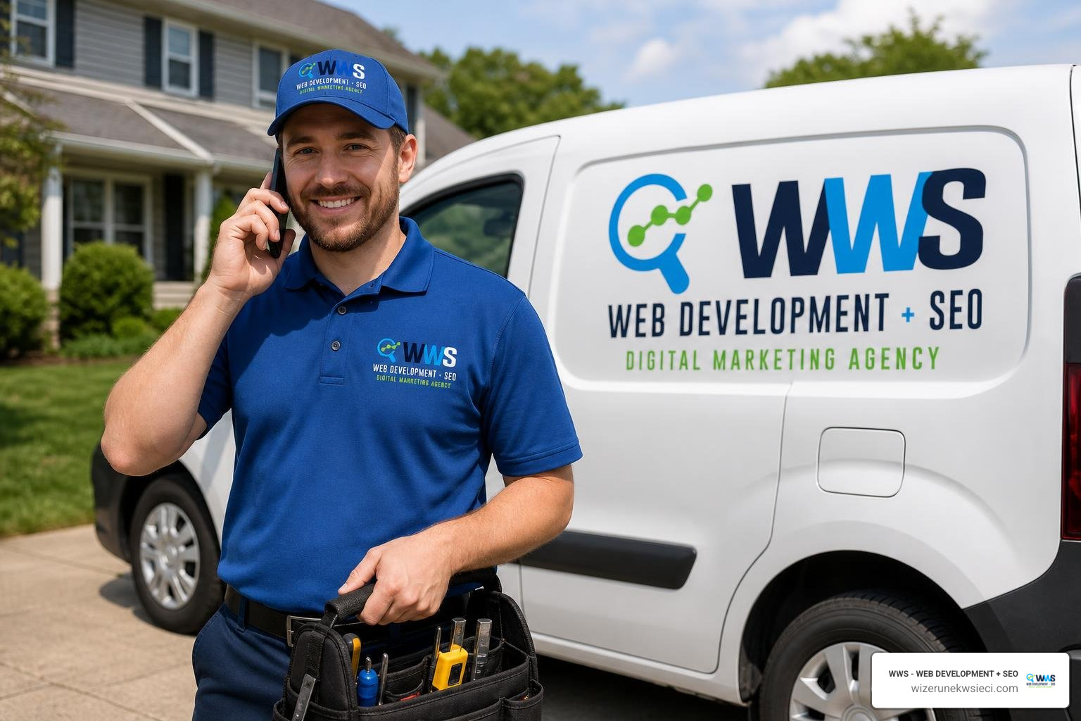 service technician taking a customer lead call