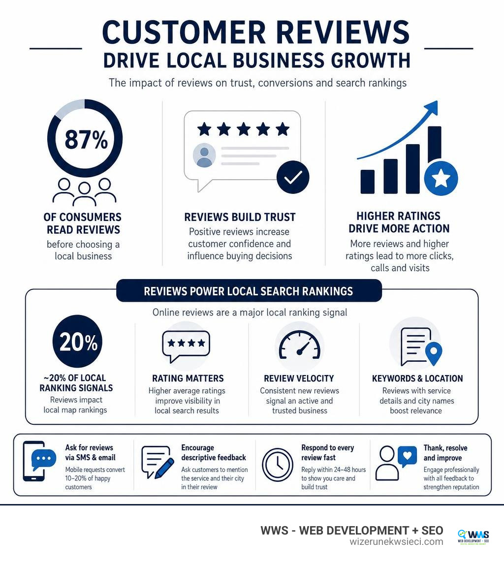 local customer reviews performance statistics on trust conversion and search ranking signals infographic