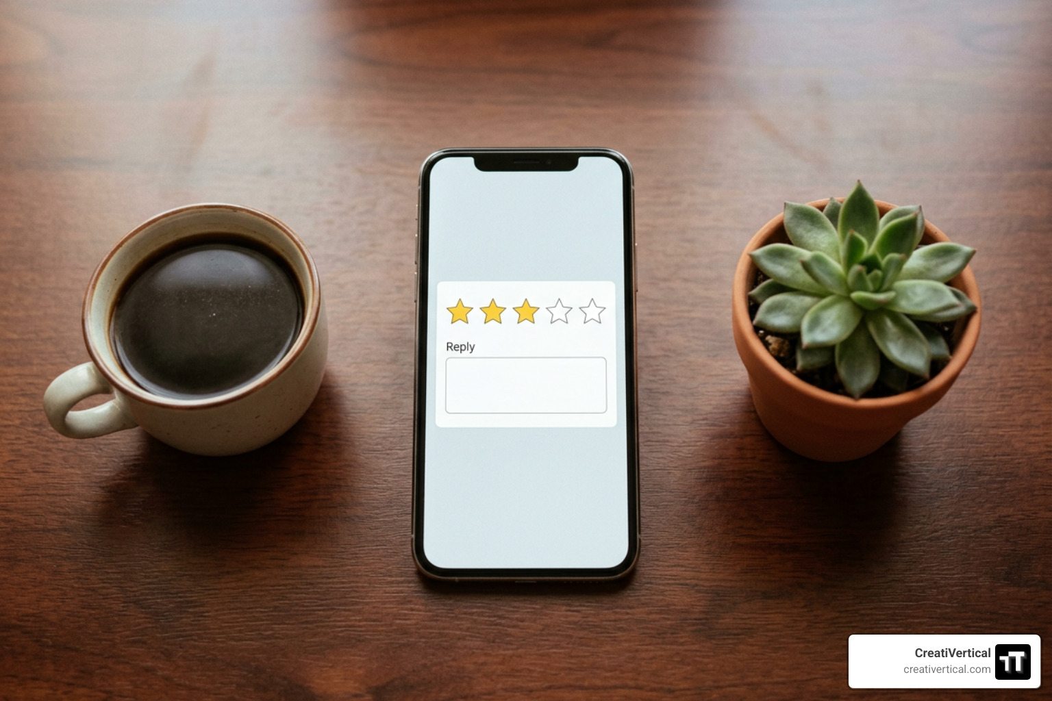 customer review response workflow on mobile screen
