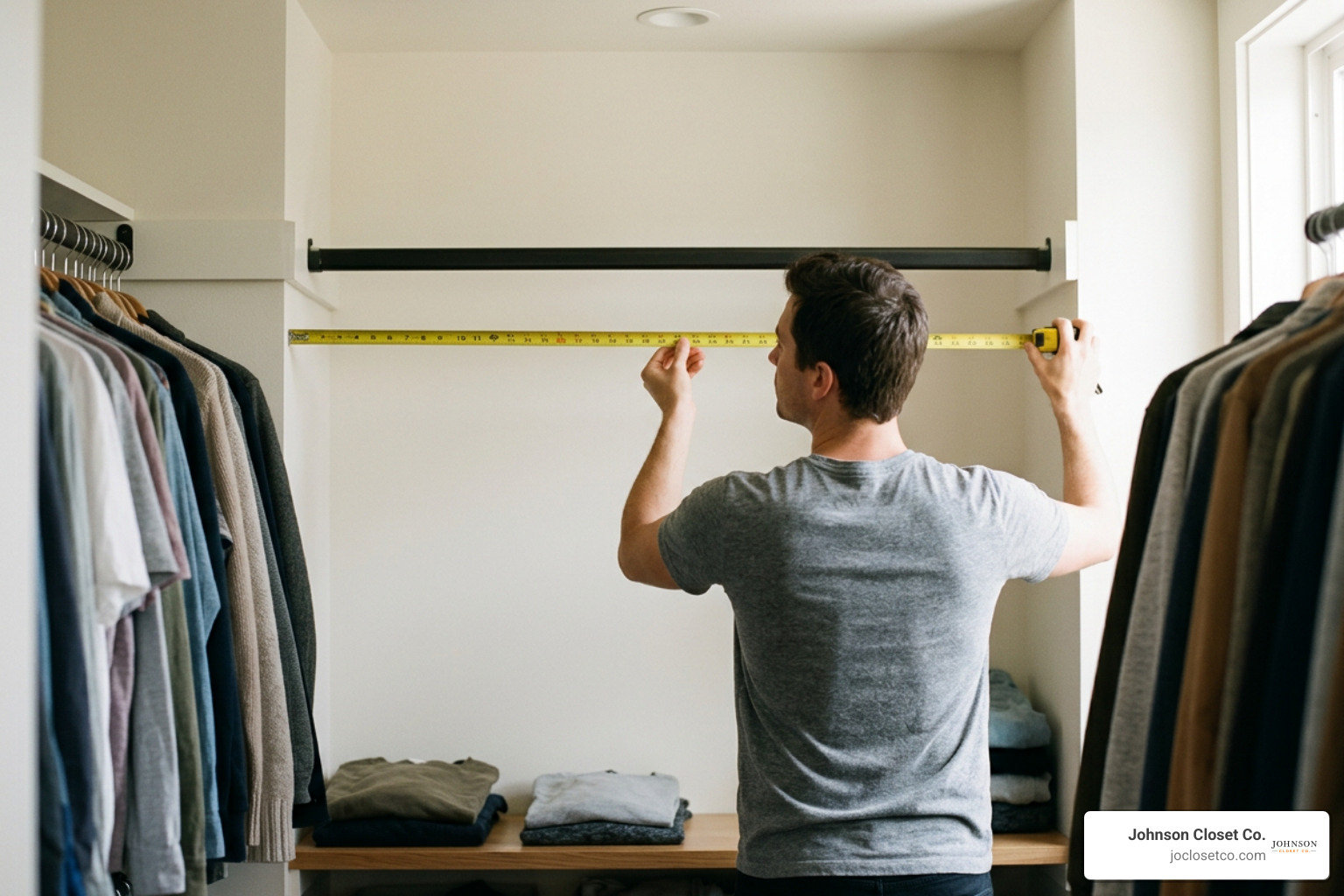 Measuring closet dimensions accurately with tape measure
