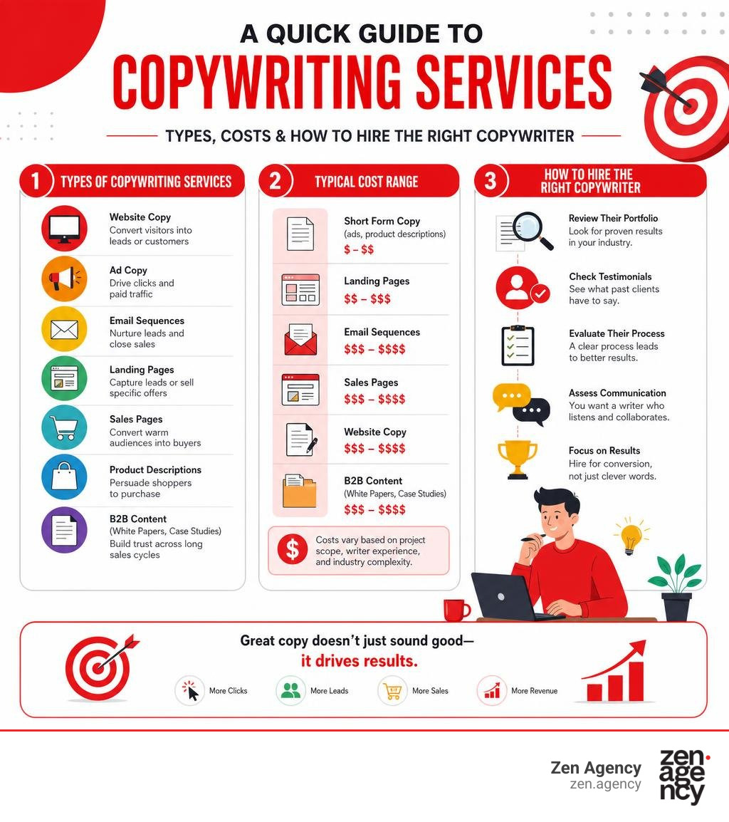 guide to copywriting services types costs and how to hire the right copywriter infographic guide to copywriting services types costs and how to hire the right copywriter infographic