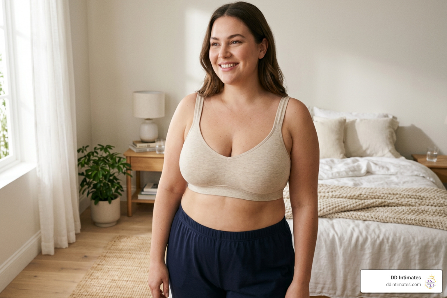 Eco-friendly soft cotton bra for comfortable daily plus-size wear