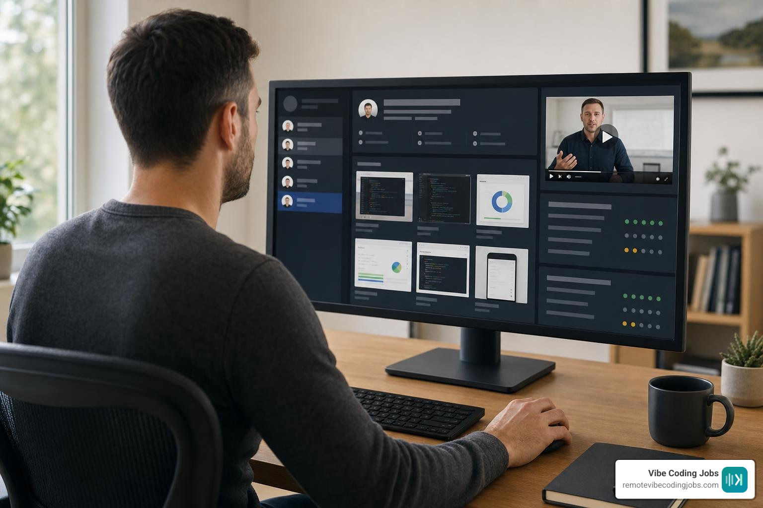 async candidate evaluation dashboard showing a project portfolio and video walkthrough