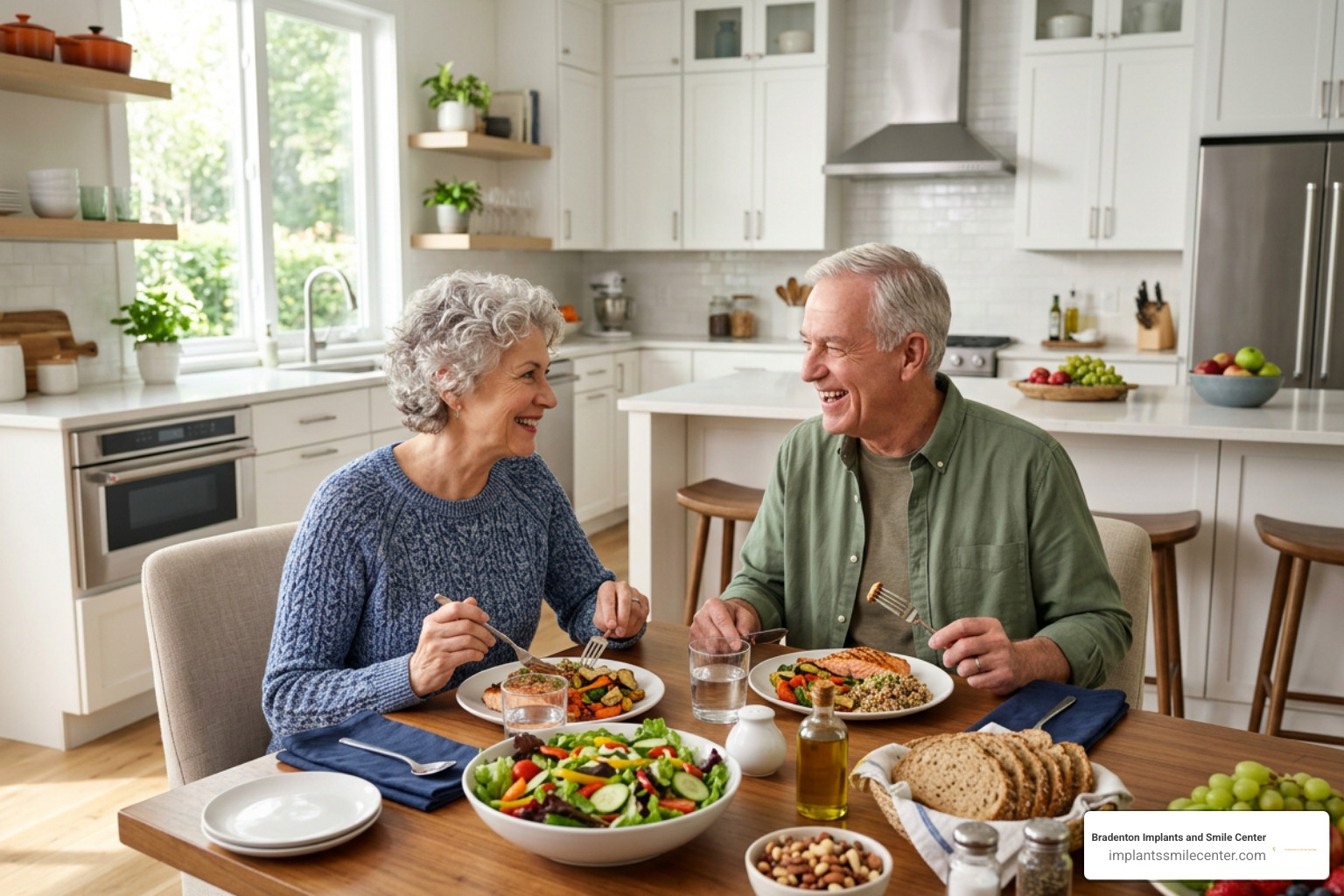 healthy senior meal with nutritional food for strong teeth