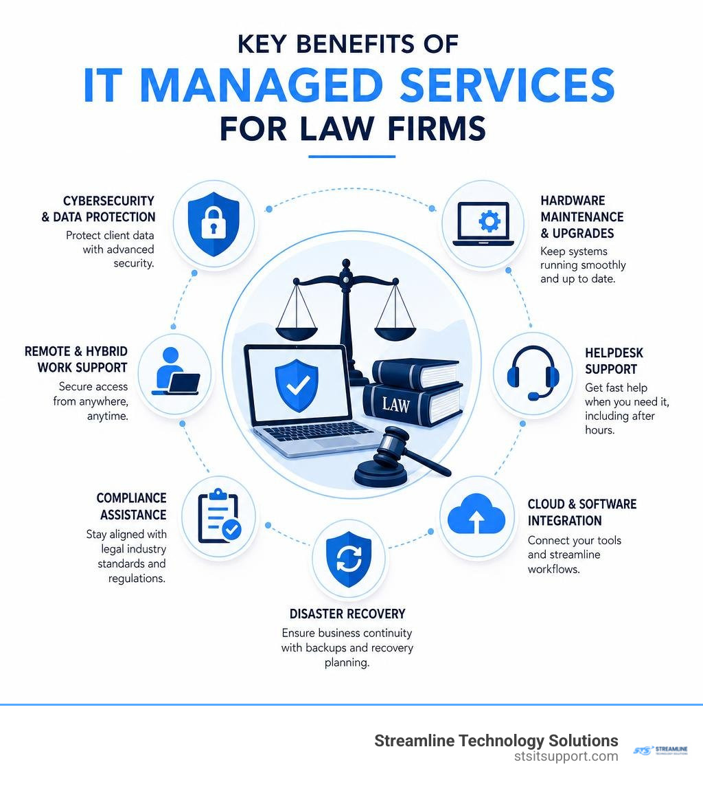 Key benefits of IT managed services for law firms infographic infographic