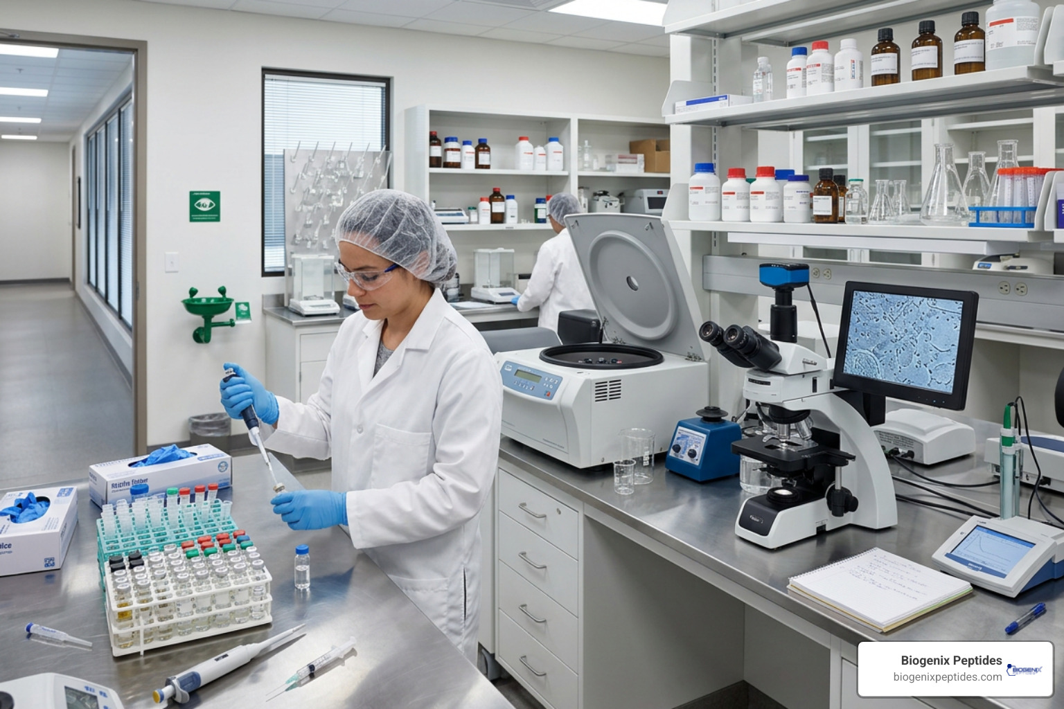 Laboratory equipment and clinical research setup for peptide safety testing Laboratory equipment and clinical research setup for peptide safety testing