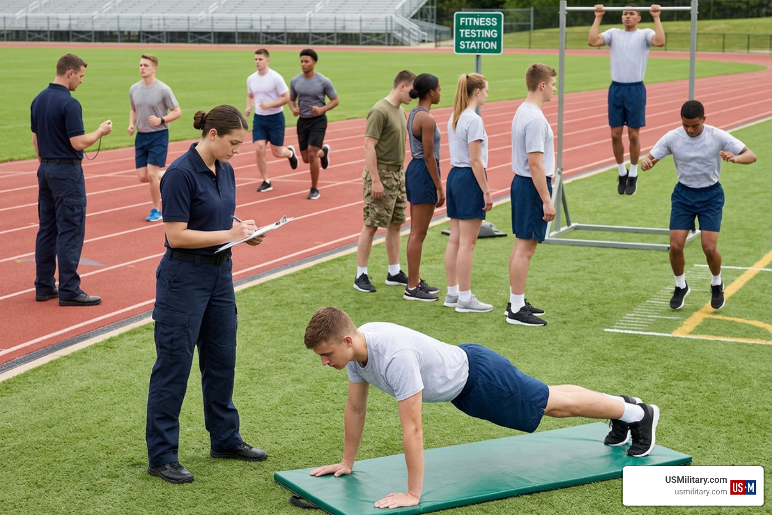 American soldier performing a heavy deadlift during military fitness test American soldier performing a heavy deadlift during military fitness test