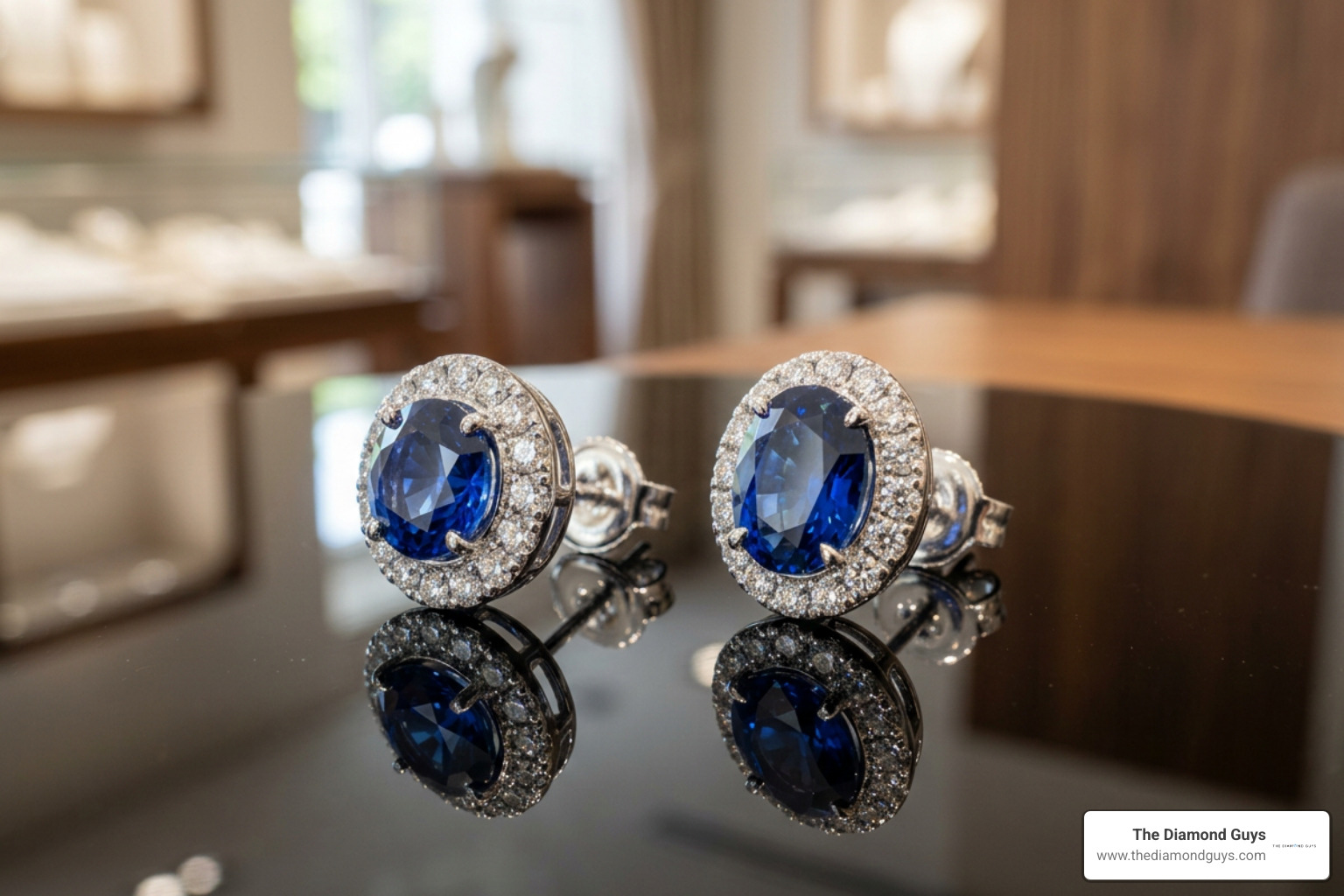valuation of diamond and blue sapphire earrings including carat, metal, and clarity valuation of diamond and blue sapphire earrings including carat, metal, and clarity