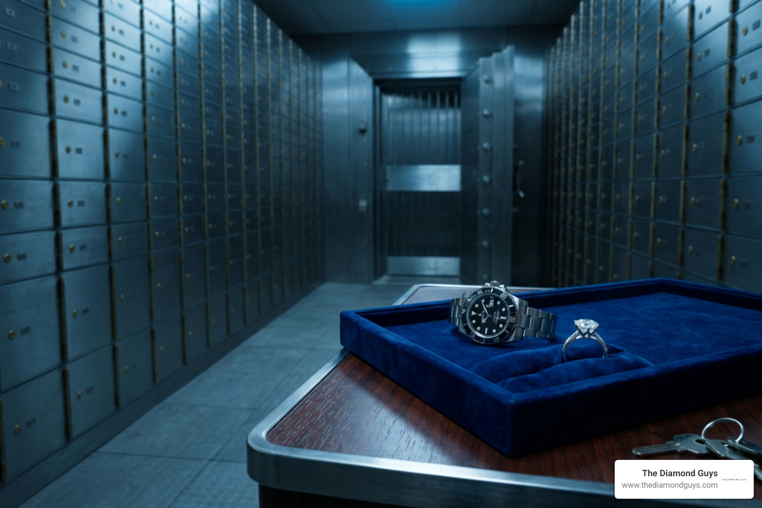 Secure vault storage and protection for luxury jewelry collateral Secure vault storage and protection for luxury jewelry collateral