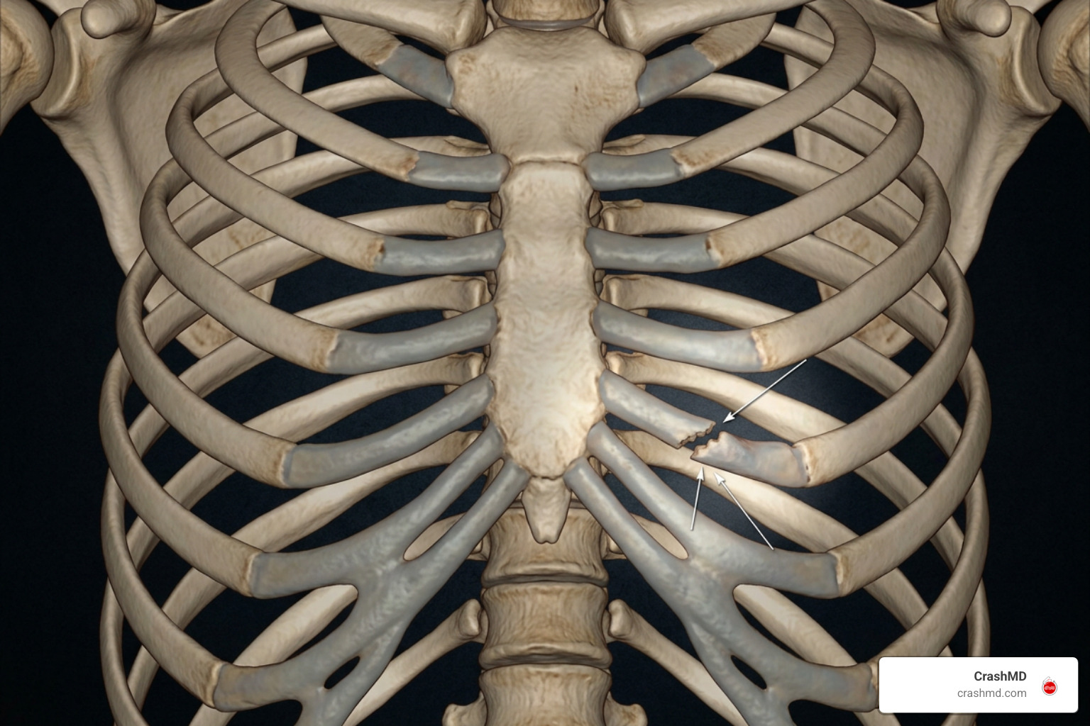 3D CT scan showing costal cartilage fracture