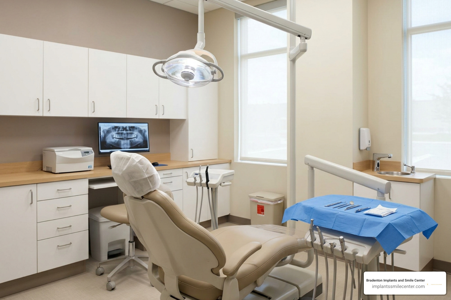 Comfortable modern dental suite prepared for periodontal surgery Comfortable modern dental suite prepared for periodontal surgery