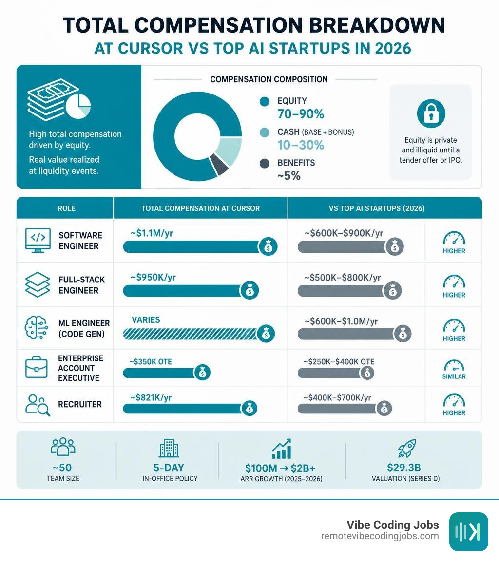 Total compensation breakdown at Cursor vs top AI startups in 2026 infographic Total compensation breakdown at Cursor vs top AI startups in 2026 infographic
